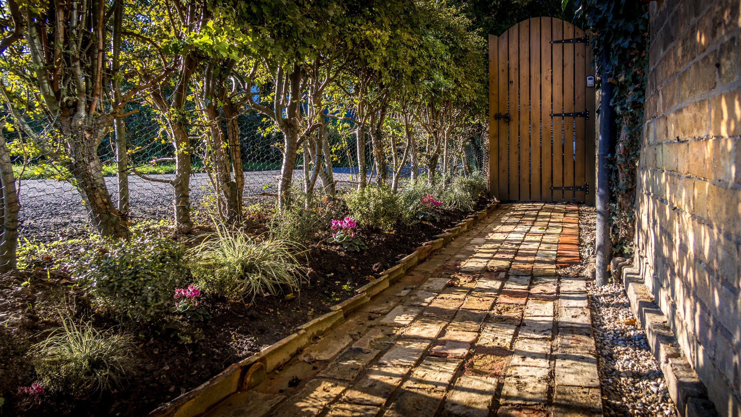 The path at the front of Cladium to the gate to the back garden, Cambridgeshire