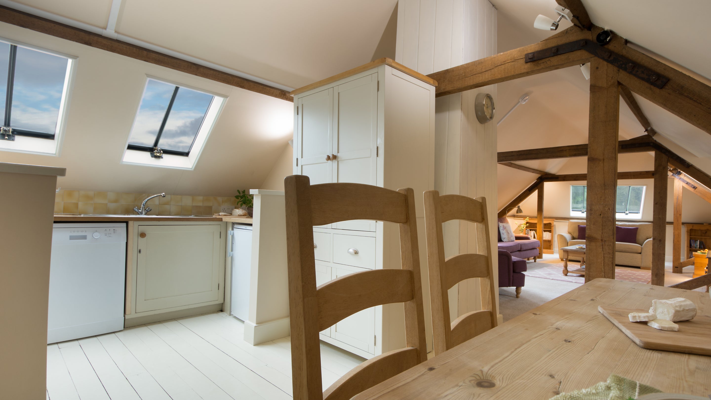 The open plan dining area at Coach House Loft, Cambridgeshire