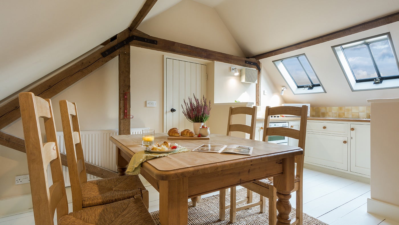 The dining room at Coach House Loft, Cambridgeshire