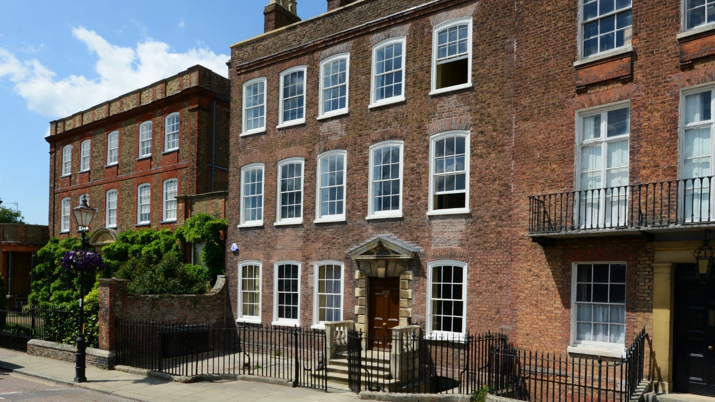 The brick exterior of Wainman House, nr Peckover House, Wisbech, Cambridgeshire