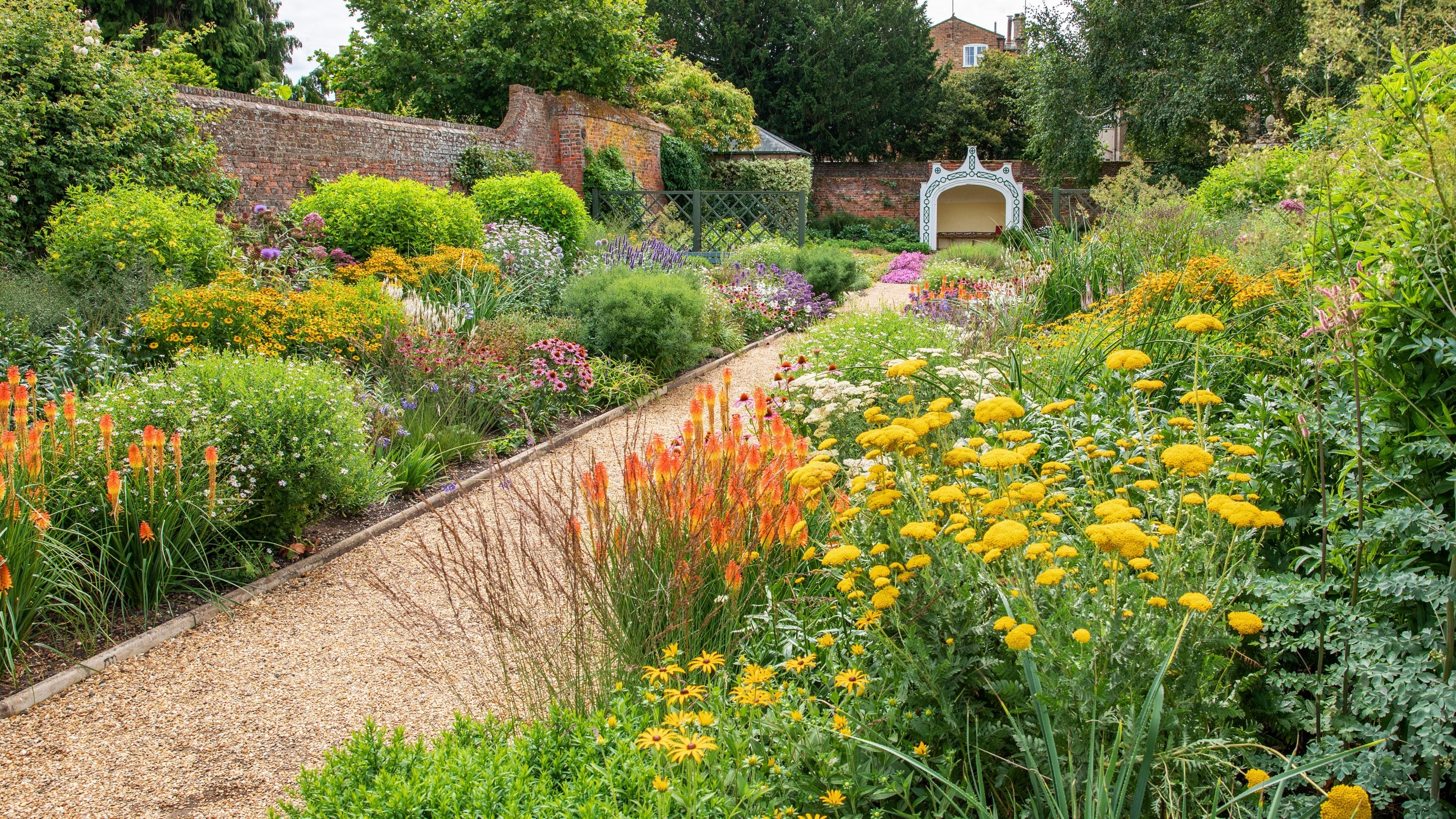 The Walled Garden in August at Peckover House and Garden, Cambridgeshire