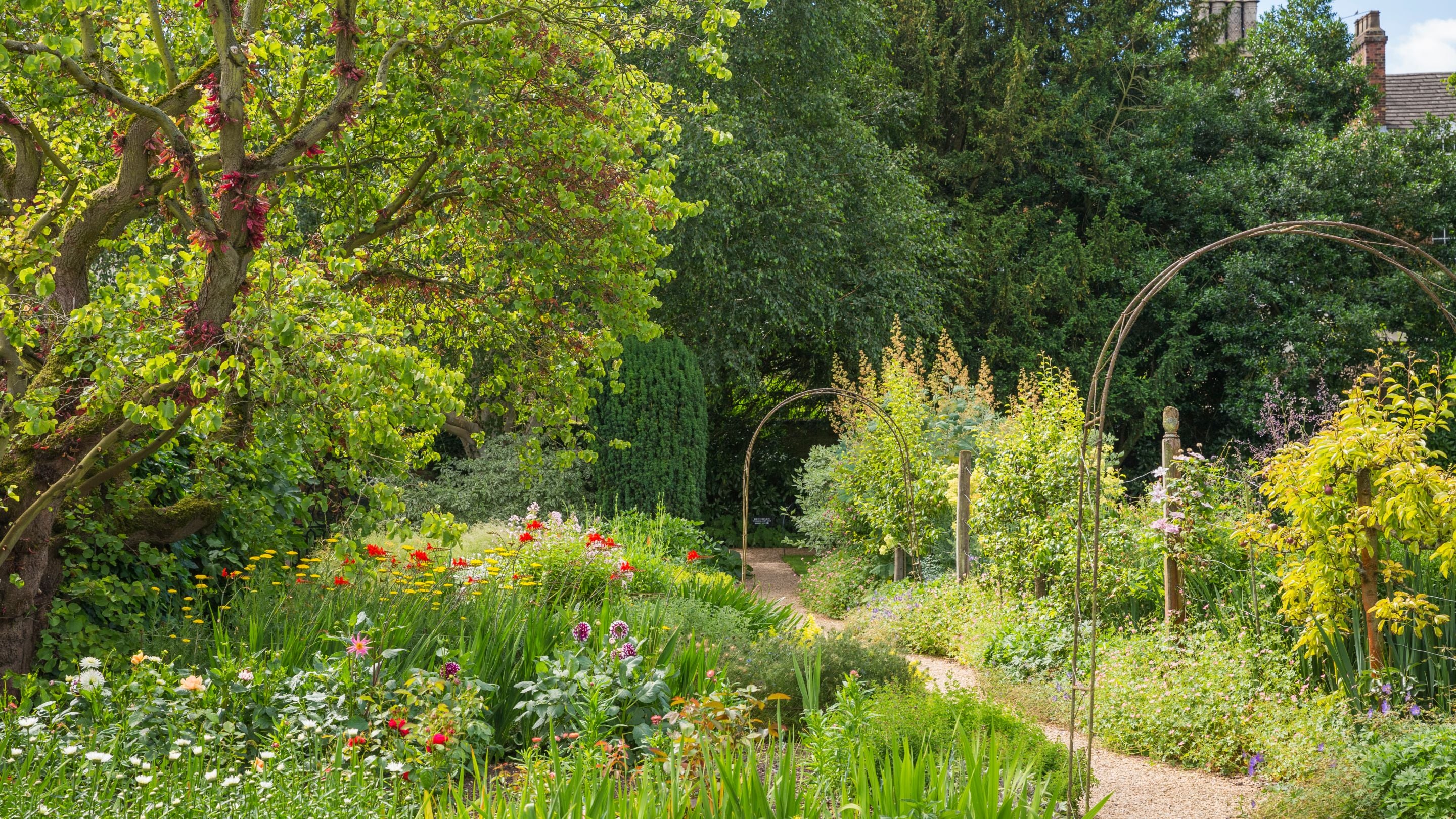 The garden in July at Peckover House and Garden, Cambridgeshire