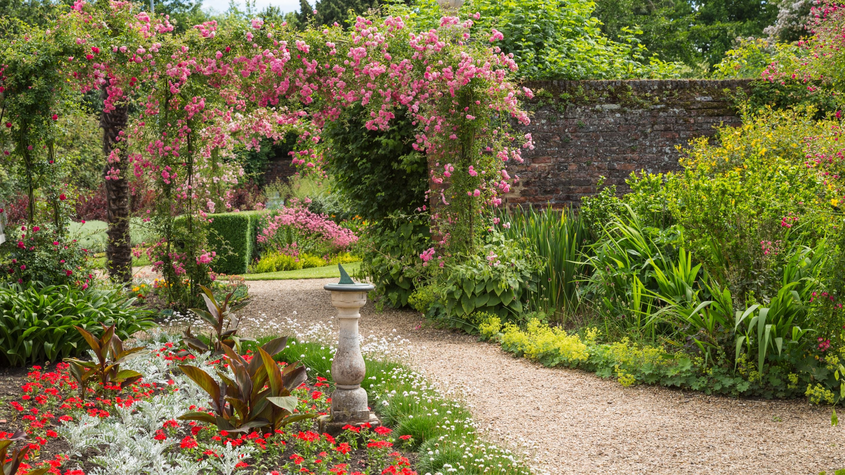 The garden in July at Peckover House and Garden, Cambridgeshire