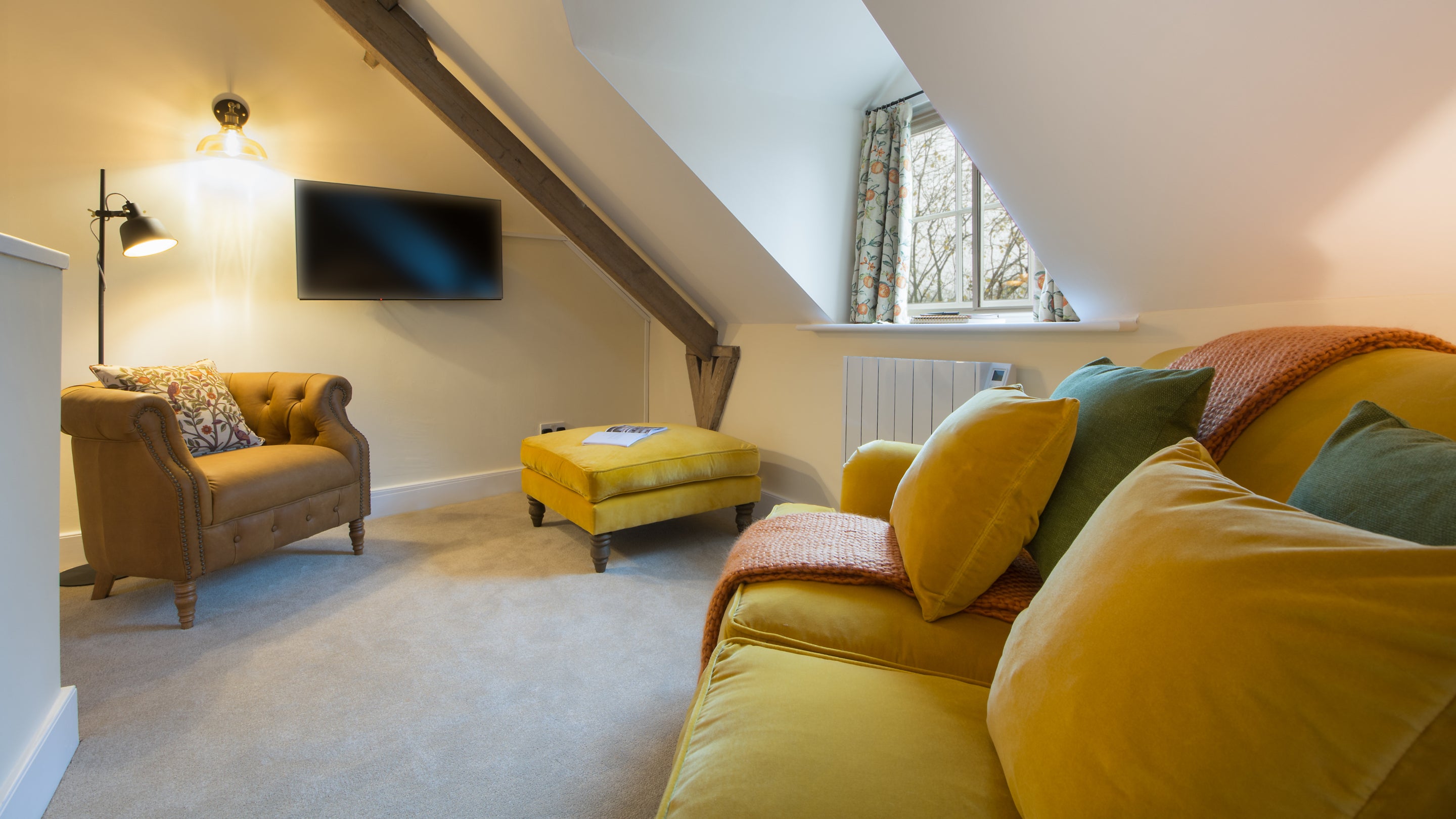 The seating area at Peckover Stable Lodge, Cambridgeshire