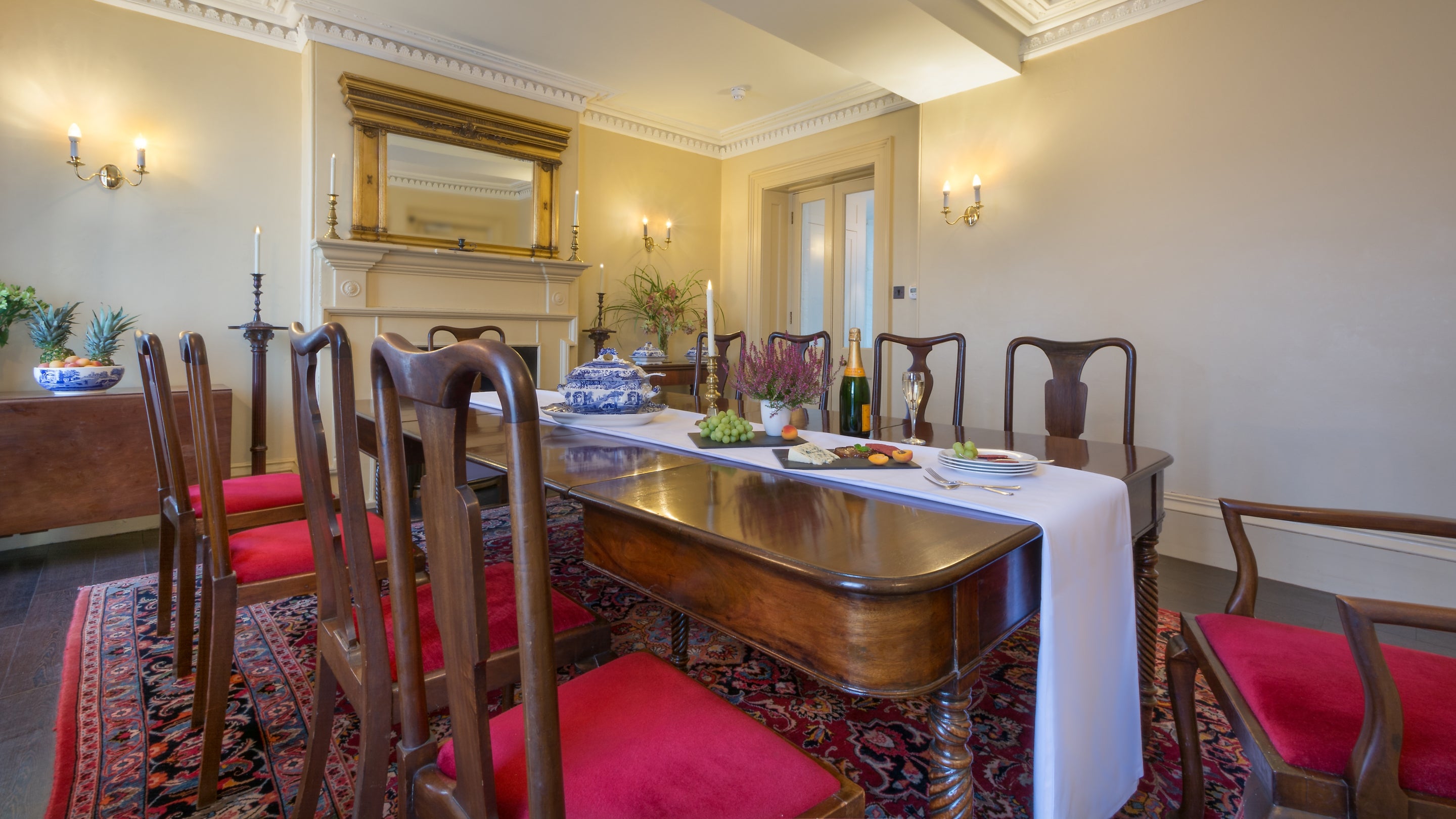 The dining room at Wainman House, Cambridgeshire