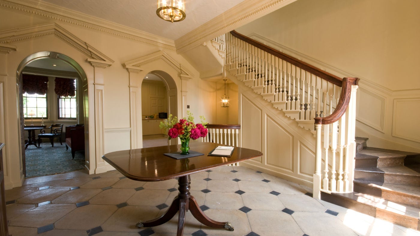 The entrance hall at Wainman House, near Peckover House, Wisbech, Cambridgeshire