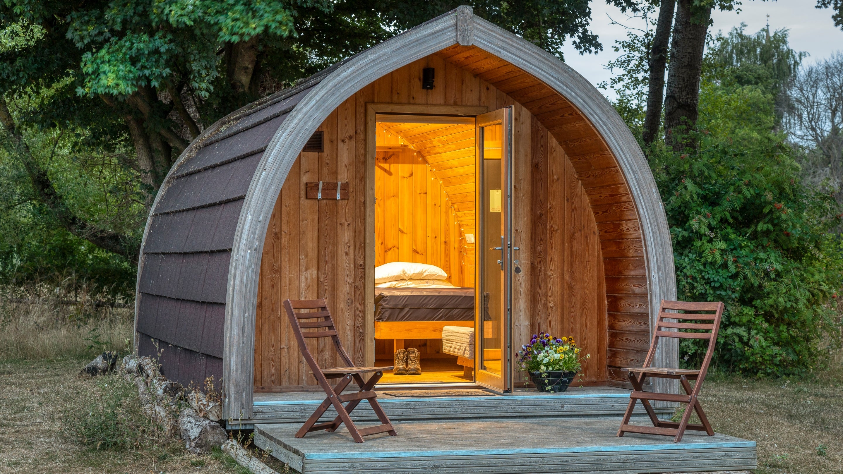 A pod at Waterclose Meadows Campsite, Cambridgeshire
