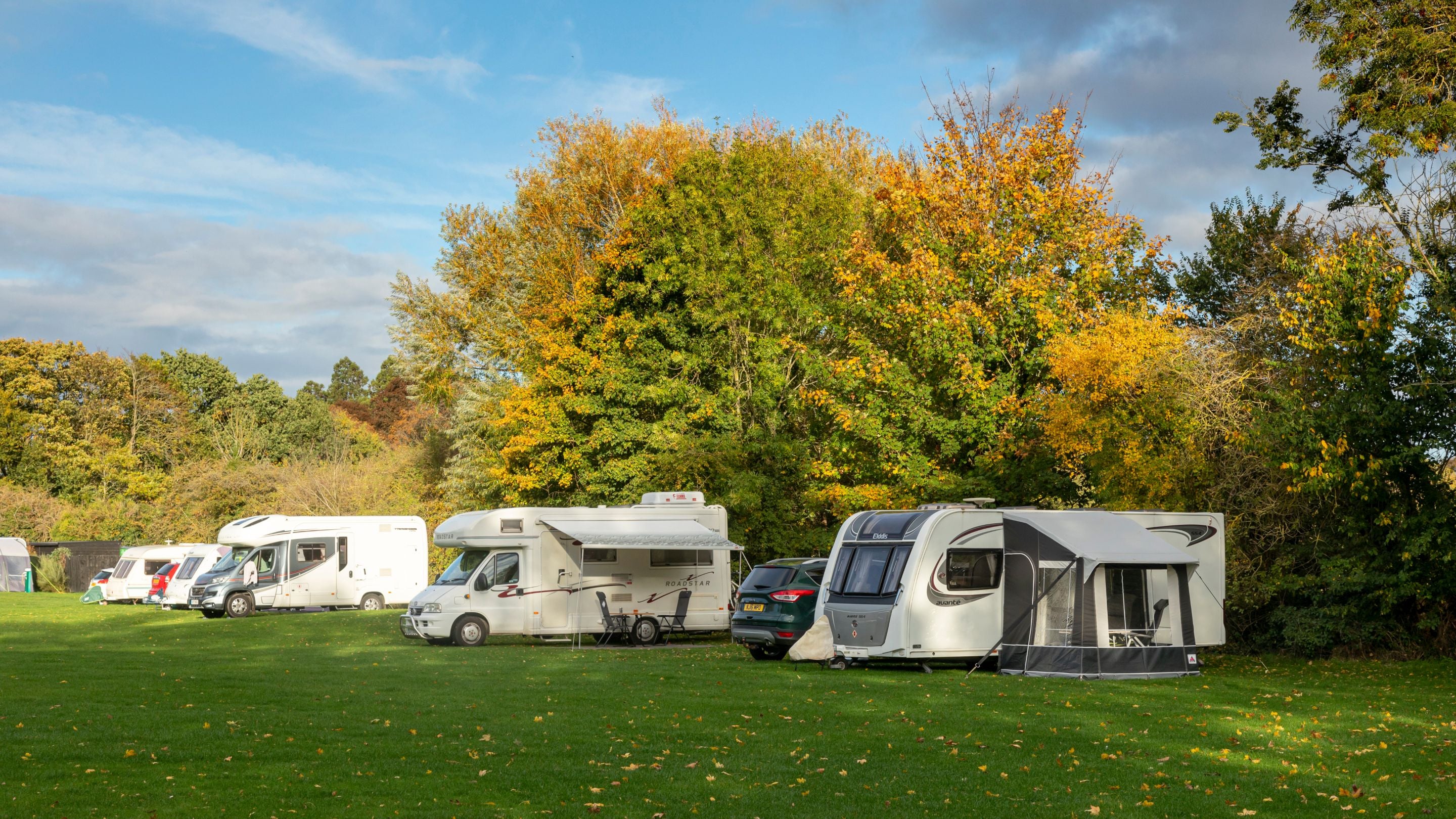 Caravan and motorhome pitches at Waterclose Meadows Campsite, Cambridgeshire