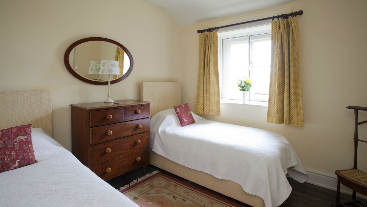 The twin bedroom at East Lodge, Disley, Stockport, Cheshire
