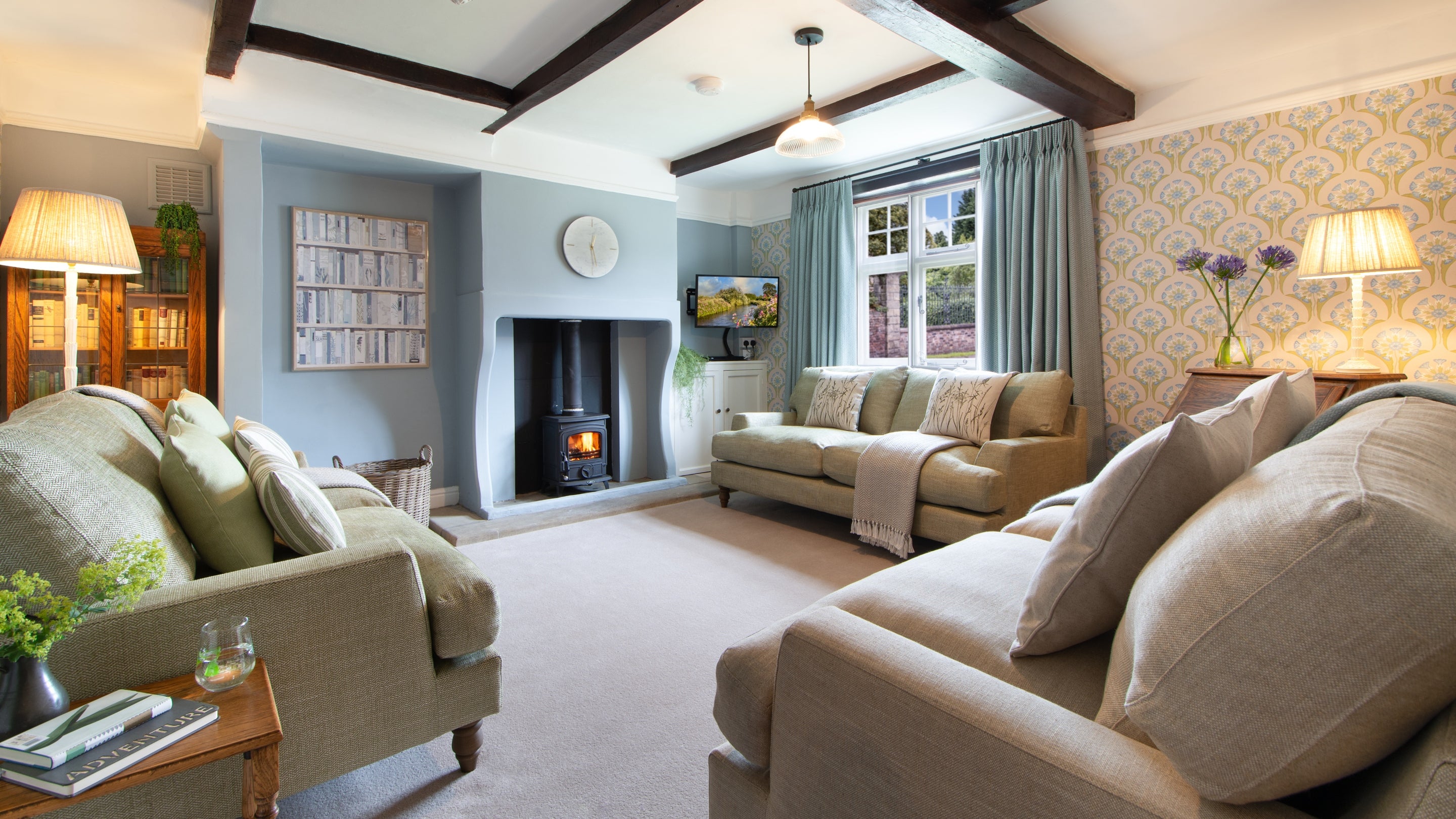 The sitting room at Village Farmhouse, Cheshire