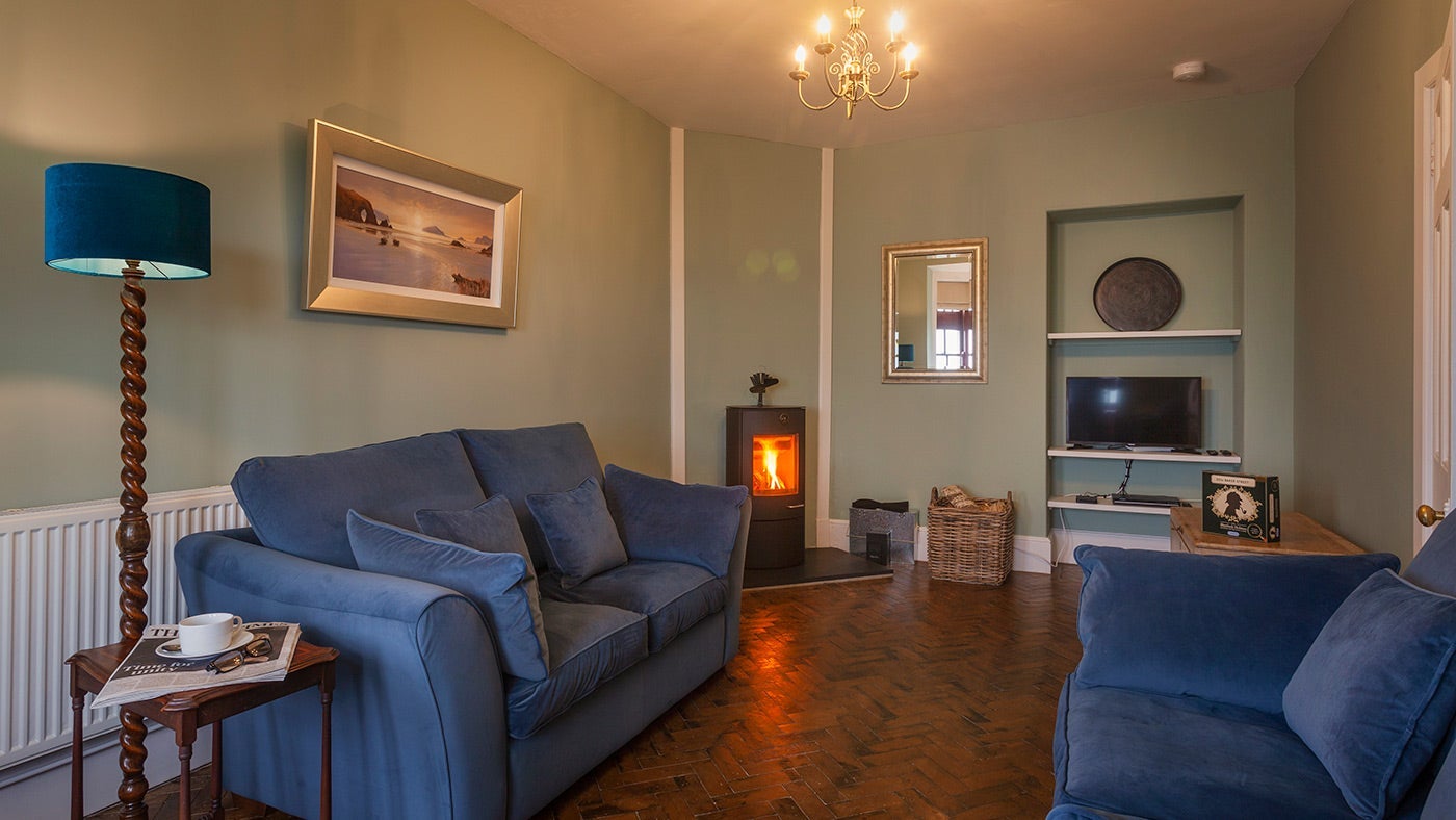 The sitting room at Bar Lodge, Penrose, Helston, Cornwall