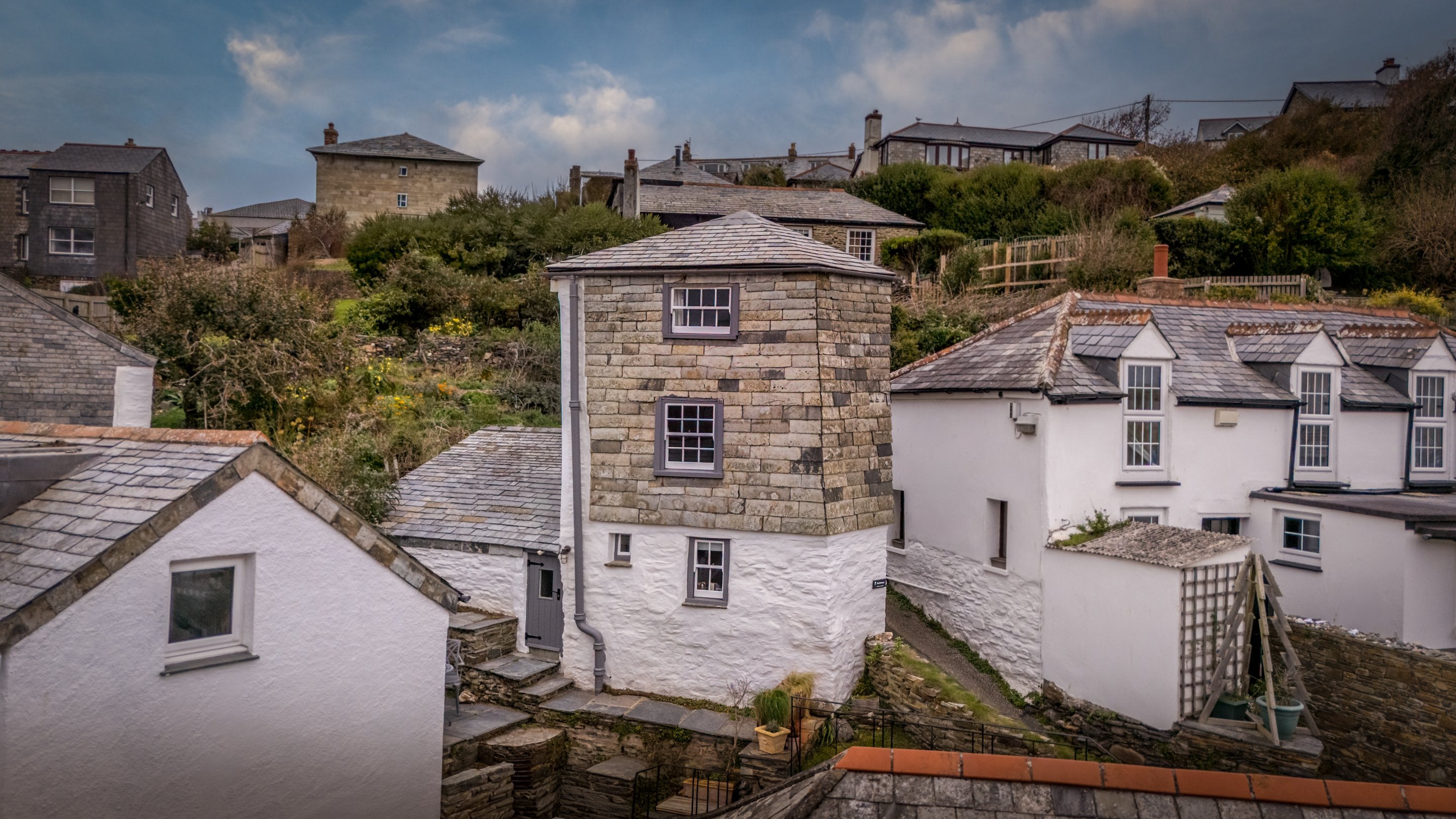 The Birdcage, a three-storey cottage with a pentagonal shape, Cornwall