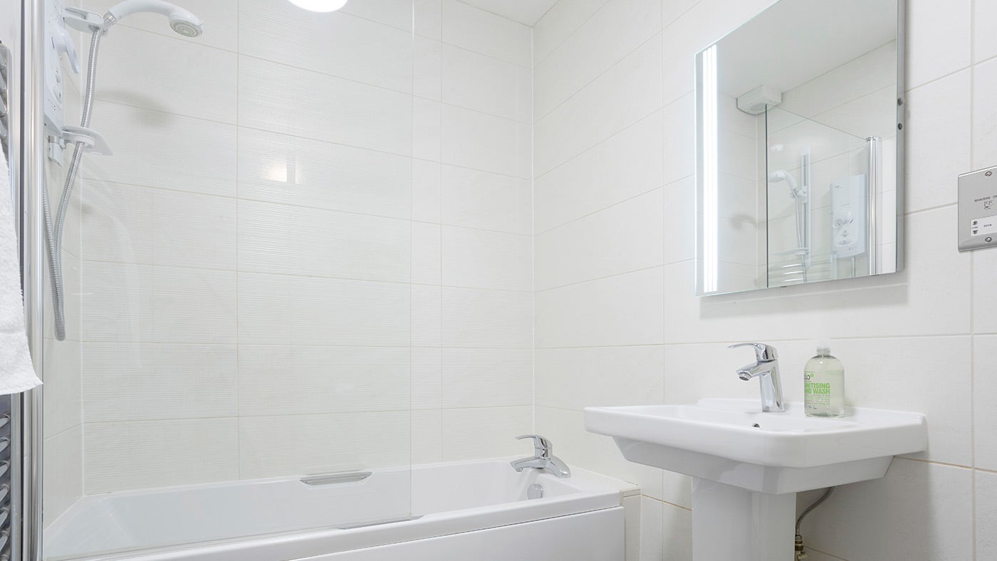 The bathroom at Bodrugan, Cornwall