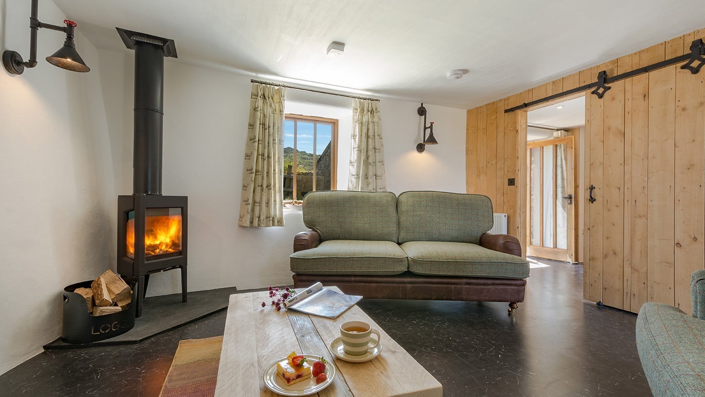 The sitting room at Bosigran Cottage, Cornwall