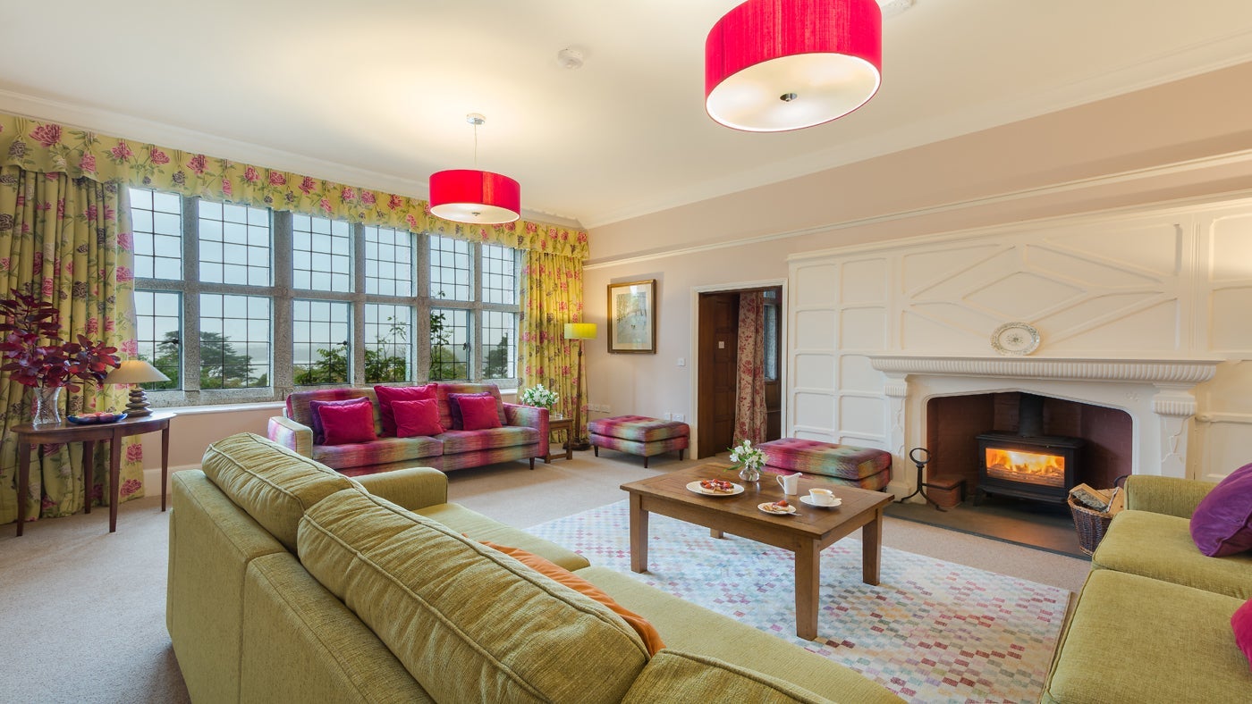 The sitting room at Bosveal, Mawnan Smith, Falmouth, Cornwall 