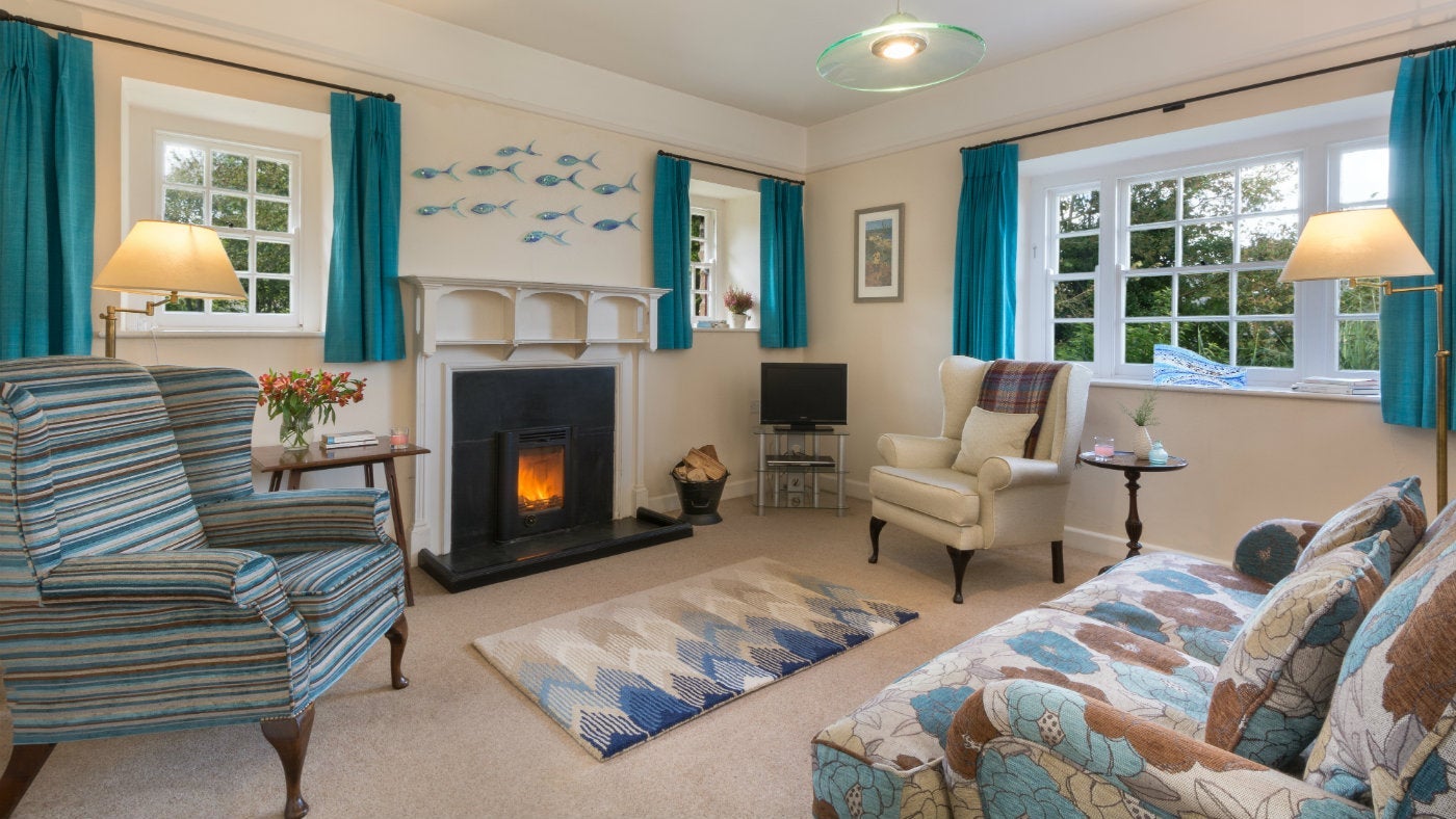 The sitting room at Elm, Cadgwith, The Lizzard, Cornwall