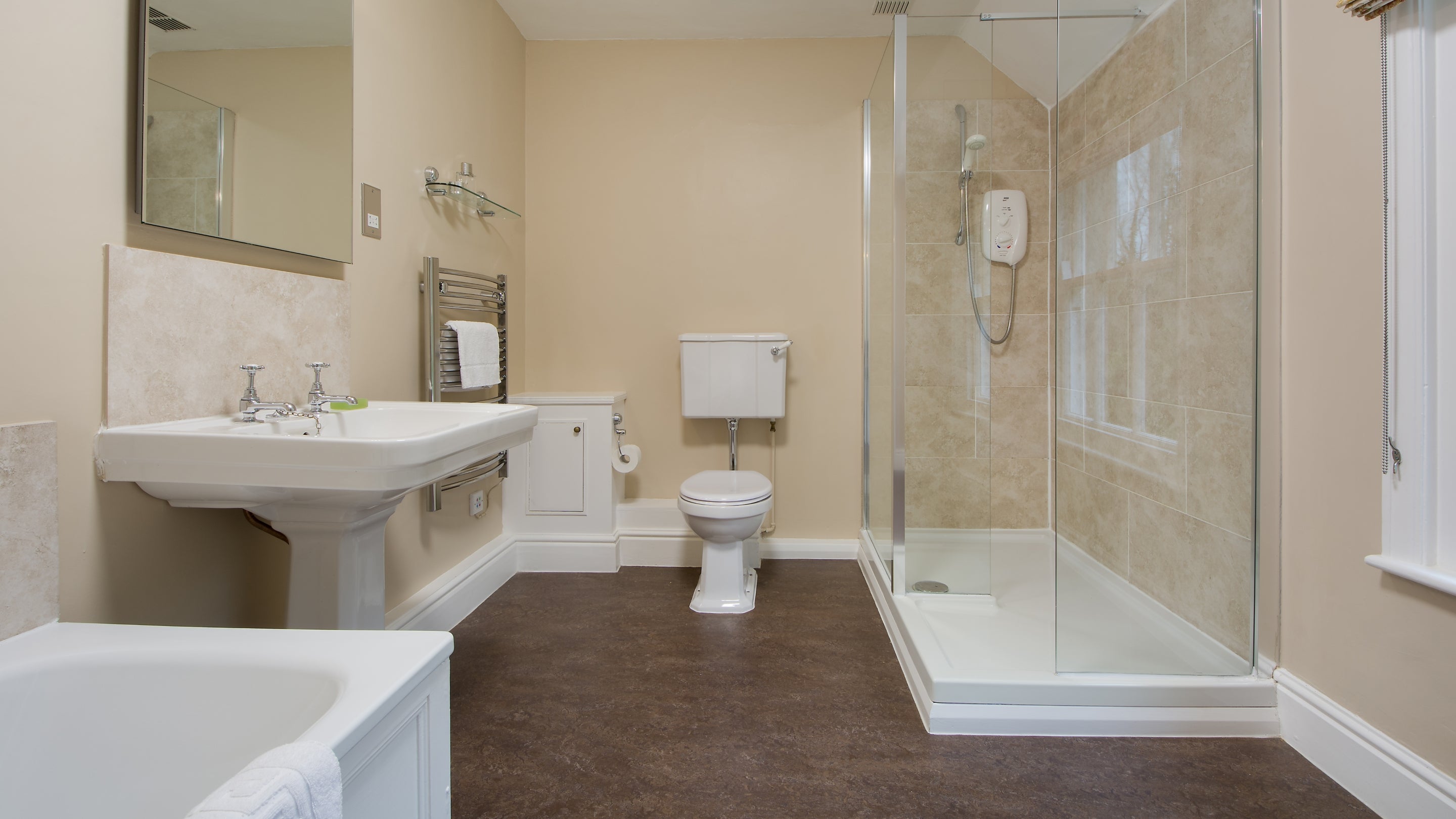 The bathroom at Caragloose Farm House, Cornwall