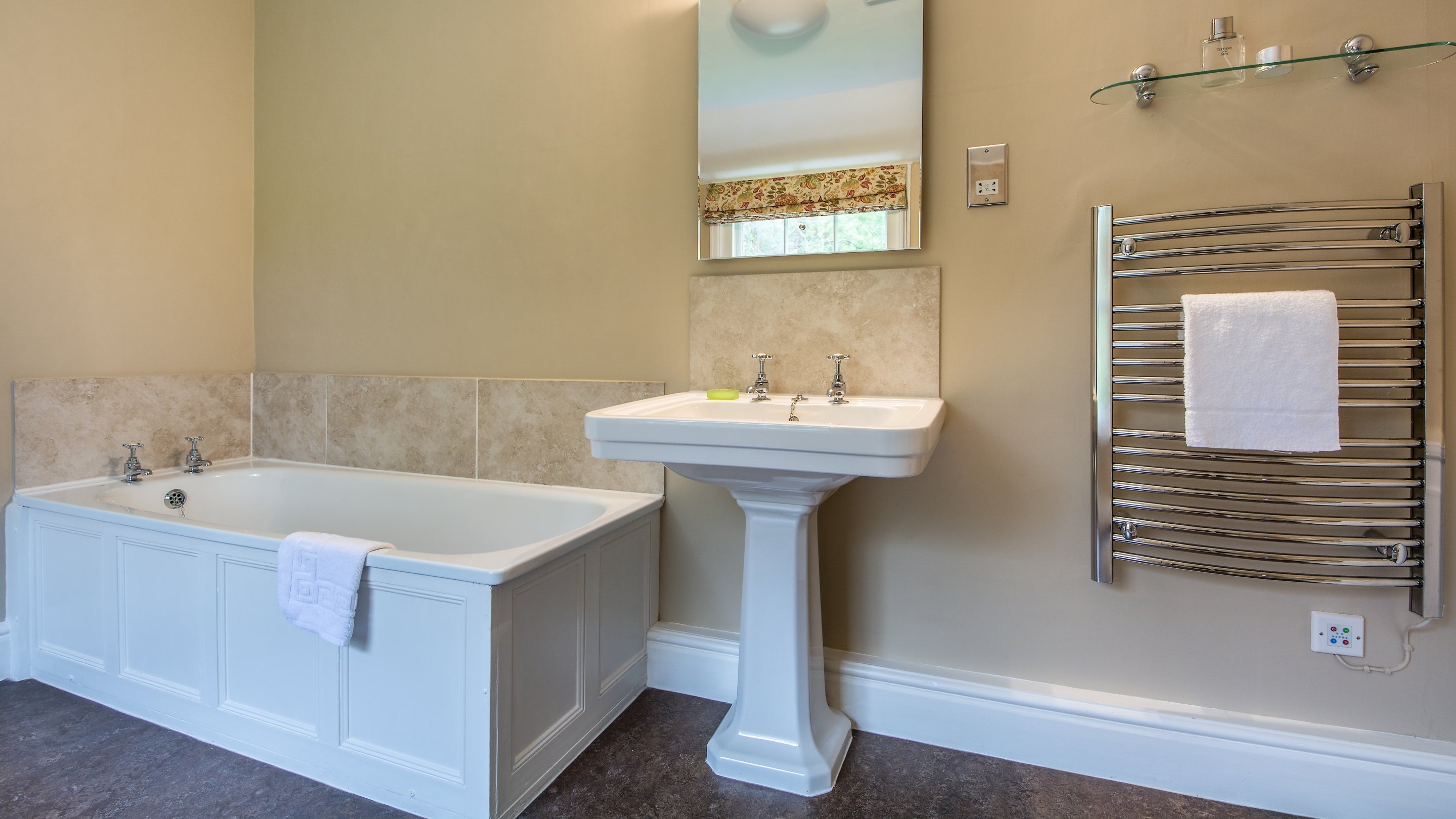 The bathroom at Caragloose Farm House, Cornwall