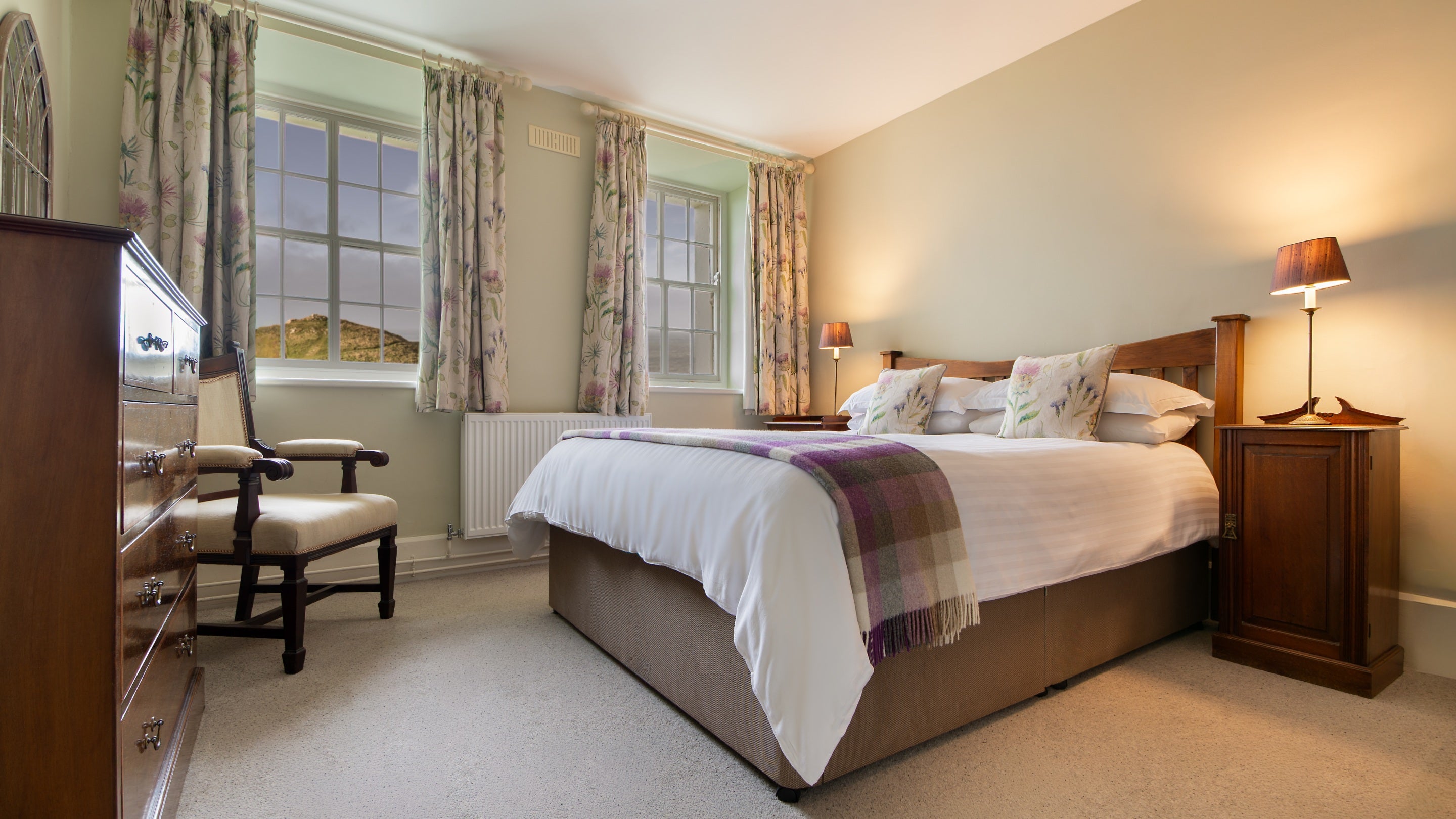 The double bedroom at Carnweather, Cornwall