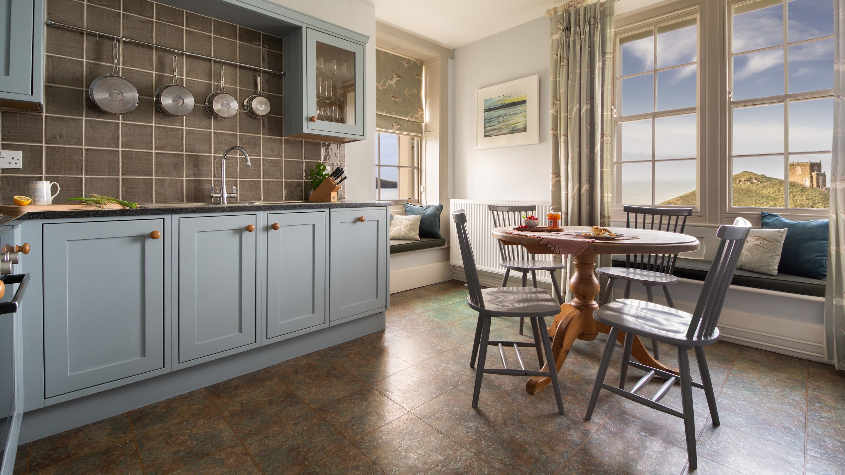 The kitchen-diner at Carnweather, Cornwall