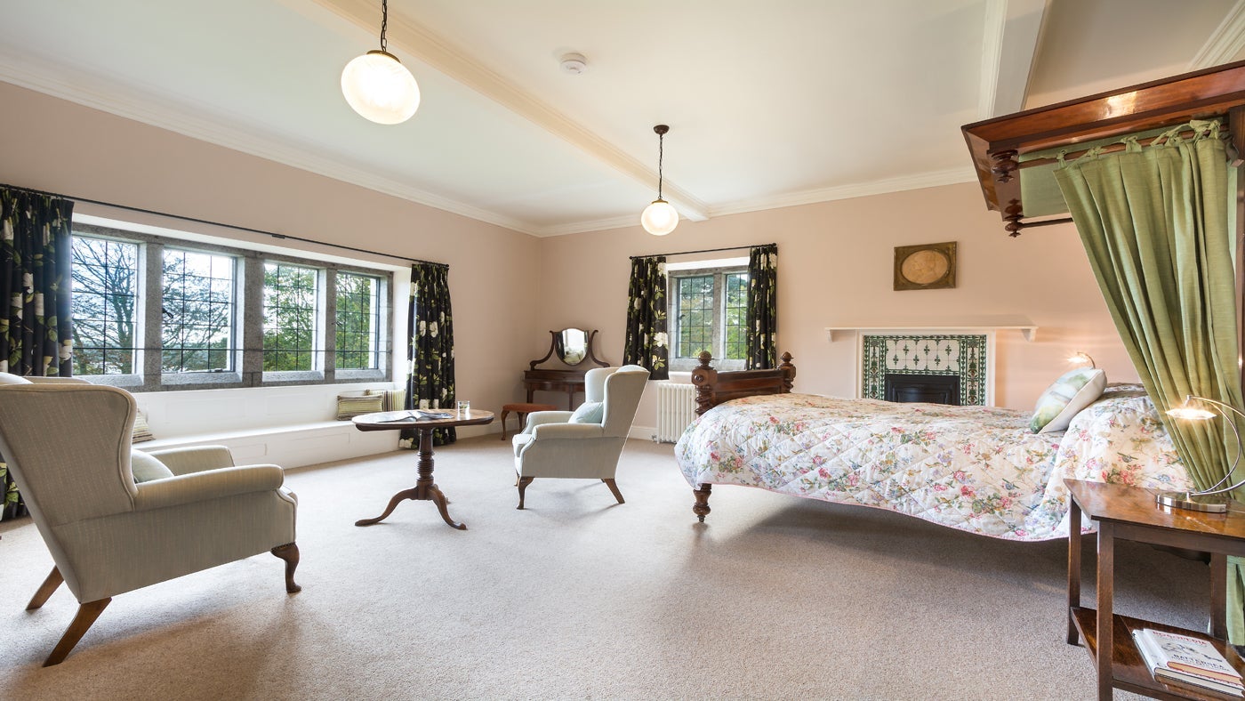 The double bedroom at Chatham, Bosloe, Mawnan Smith, Cornwall