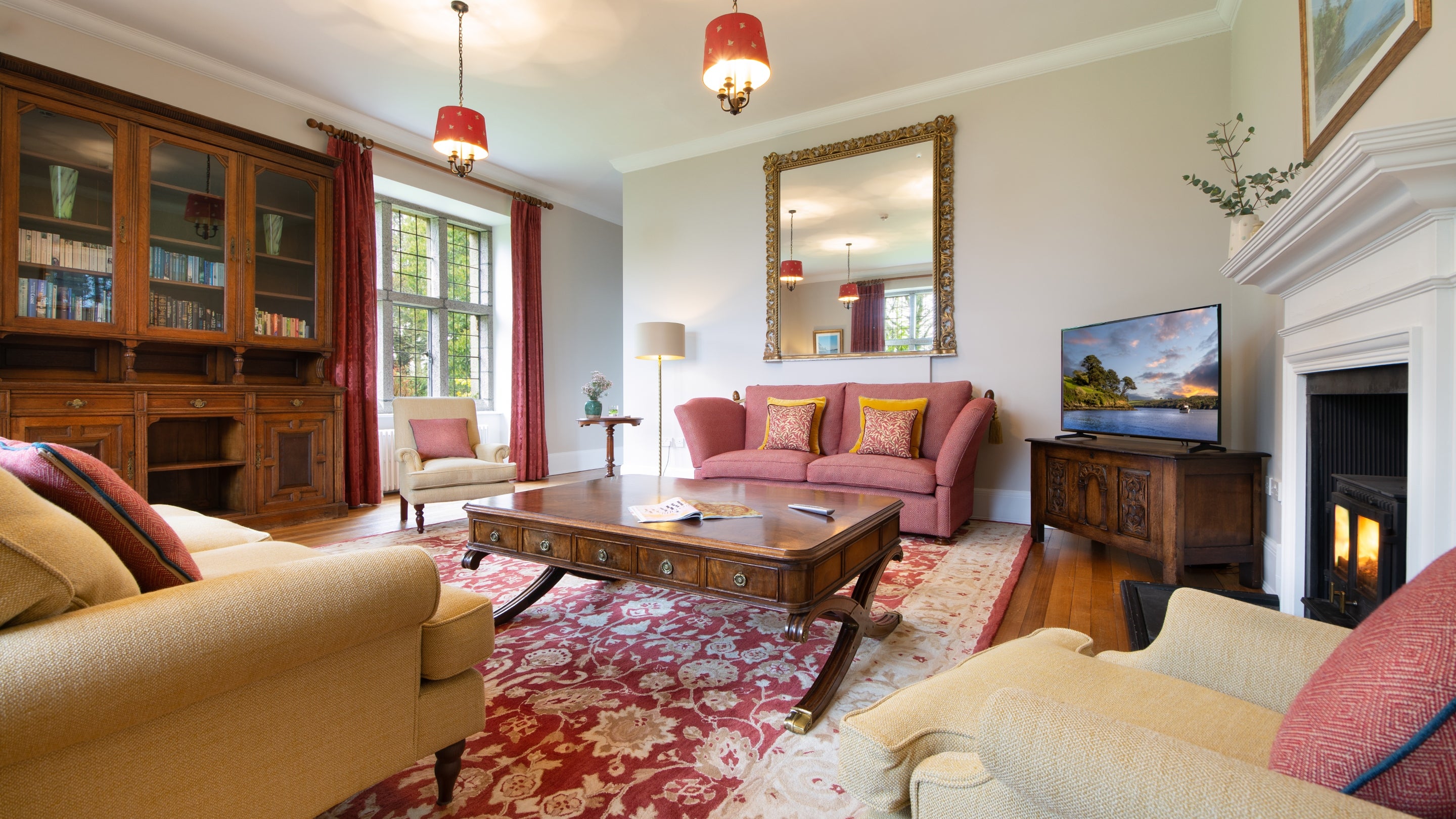 The sitting and dining room at Chatham, Cornwall