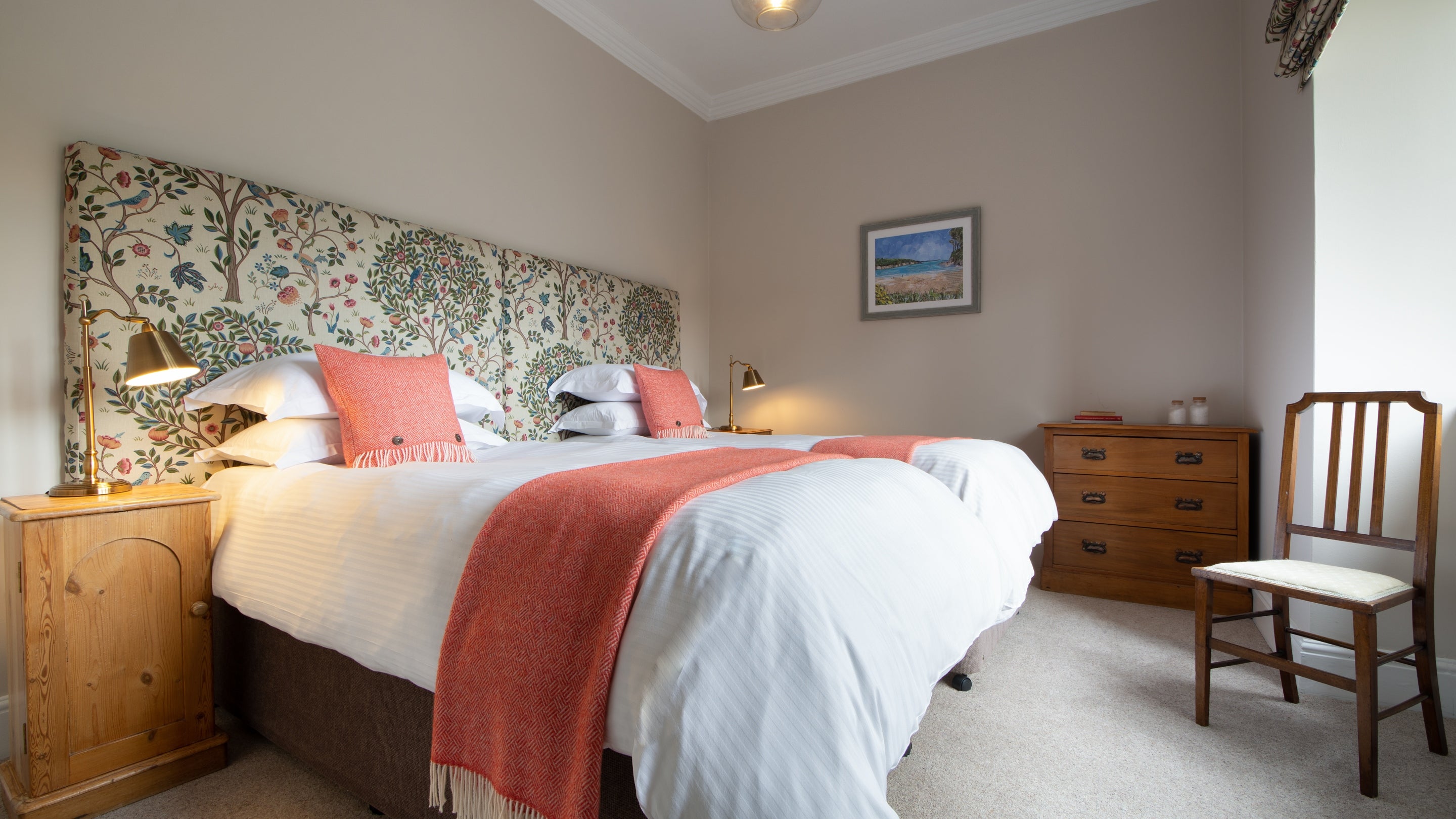 The first twin bedroom at Chatham, Cornwall