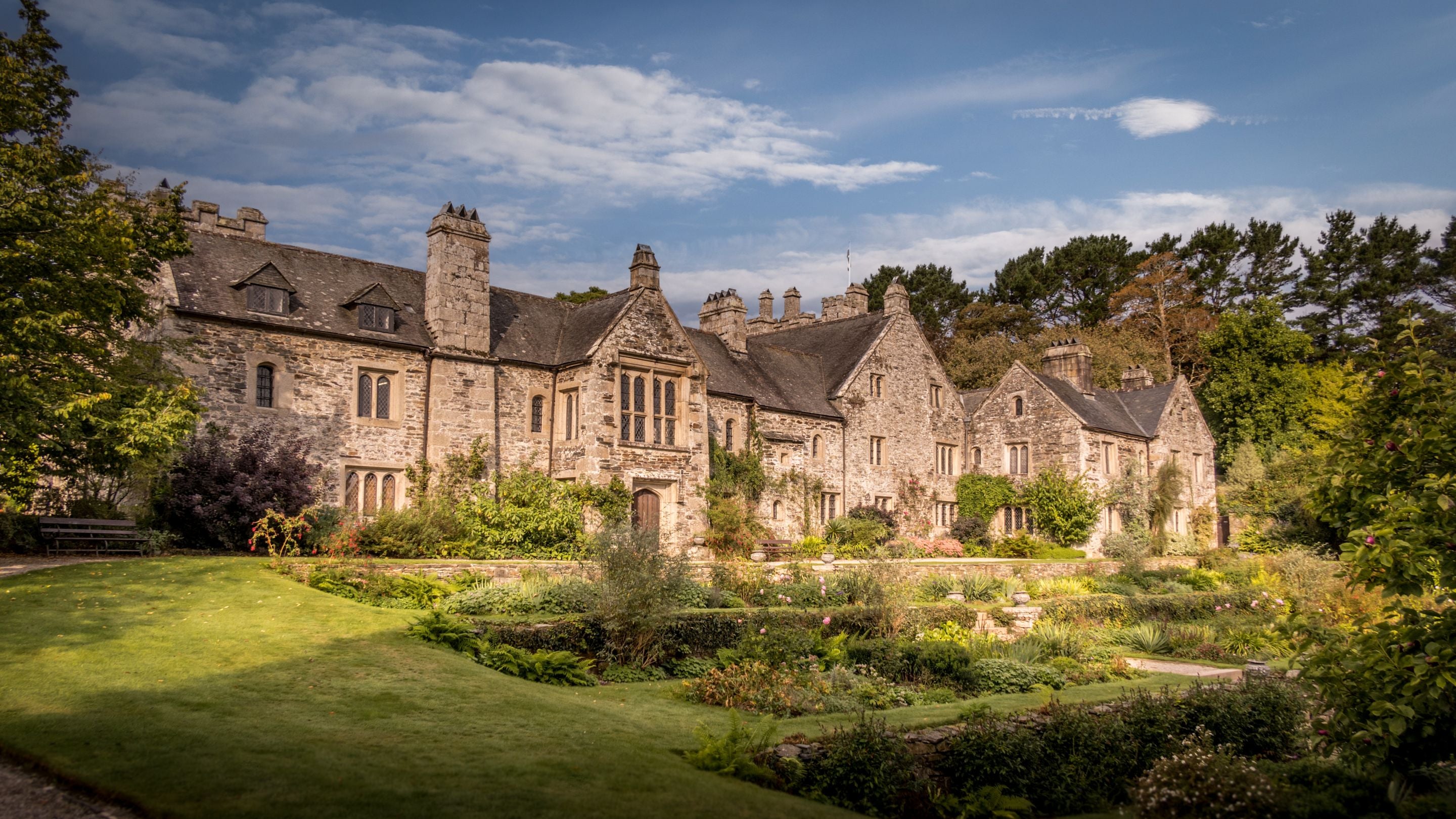 The Tudor house and garden at Cotehele, Cornwall