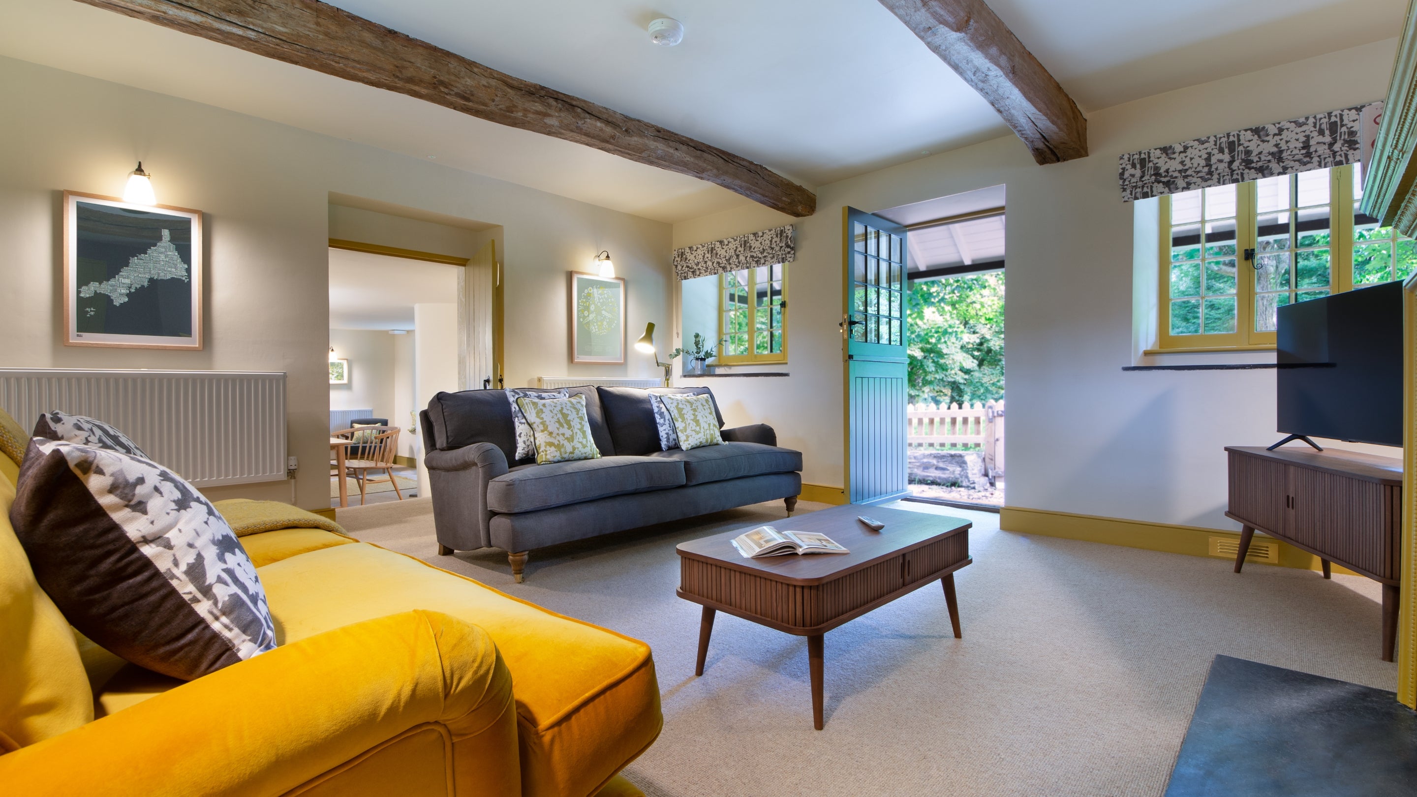 The sitting room at Cotehele Dairy Cottage, Cornwall