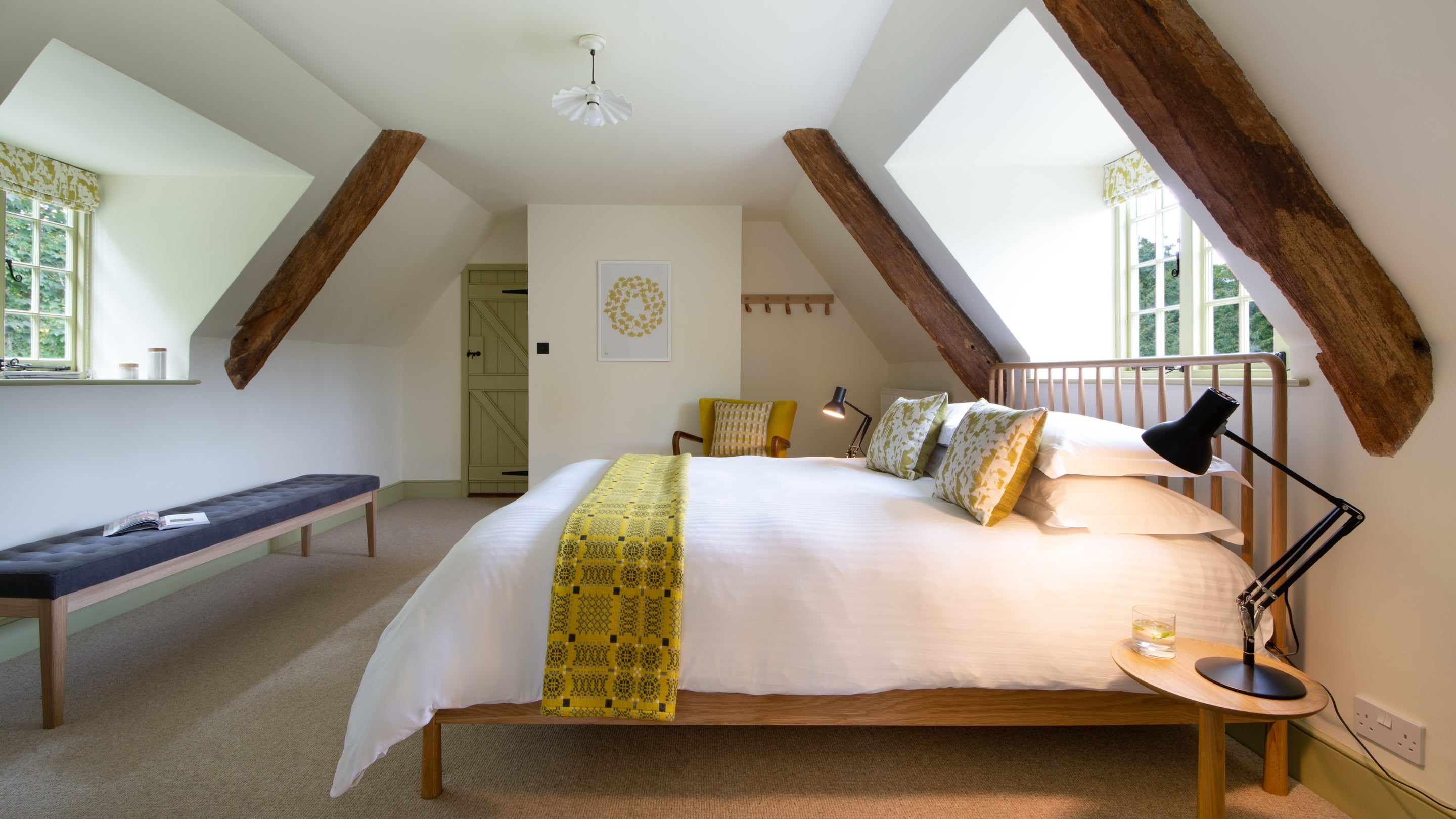 The master bedroom at Cotehele Dairy Cottage, Cornwall