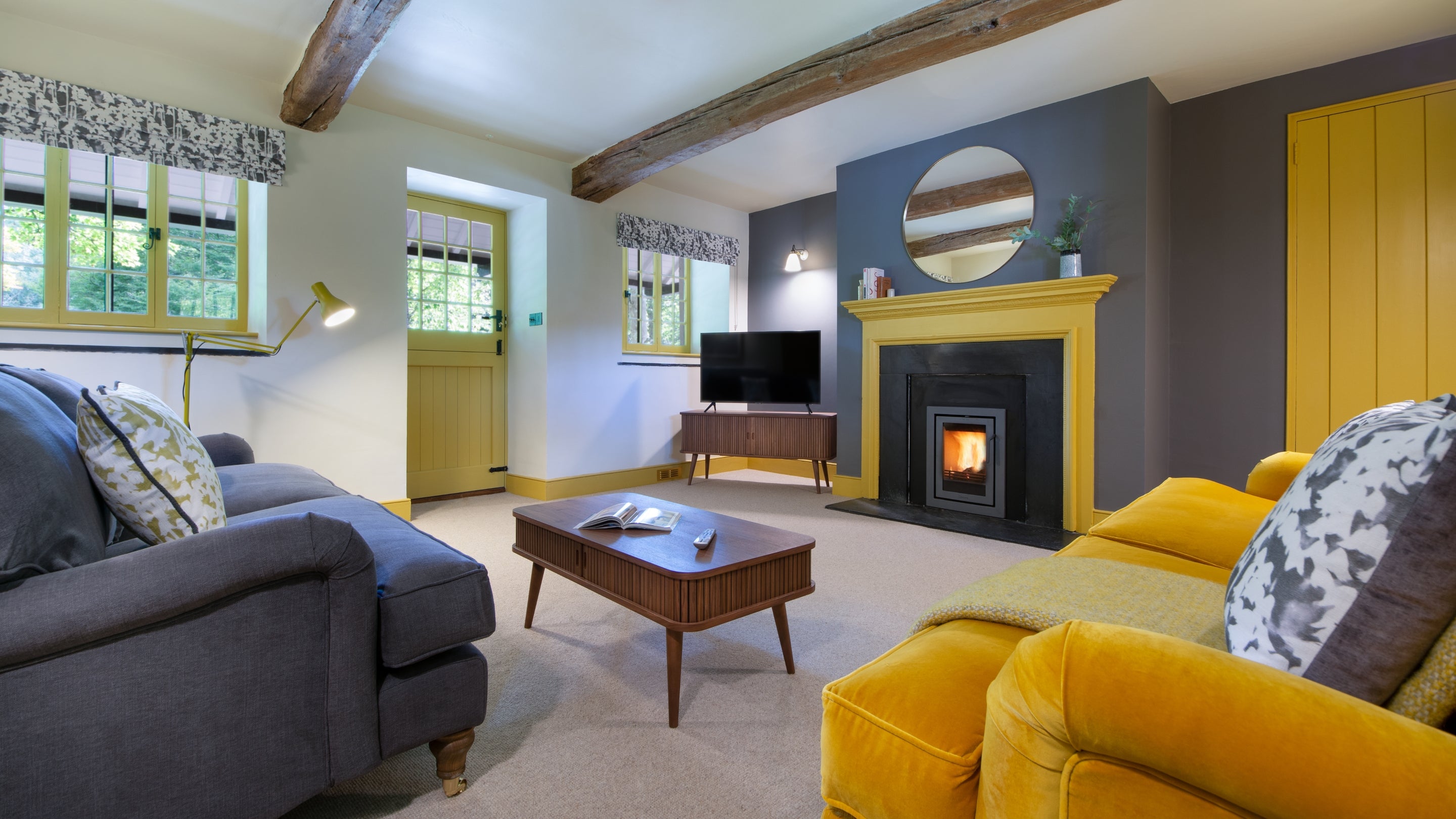 The sitting room at Cotehele Dairy Cottage, Cornwall