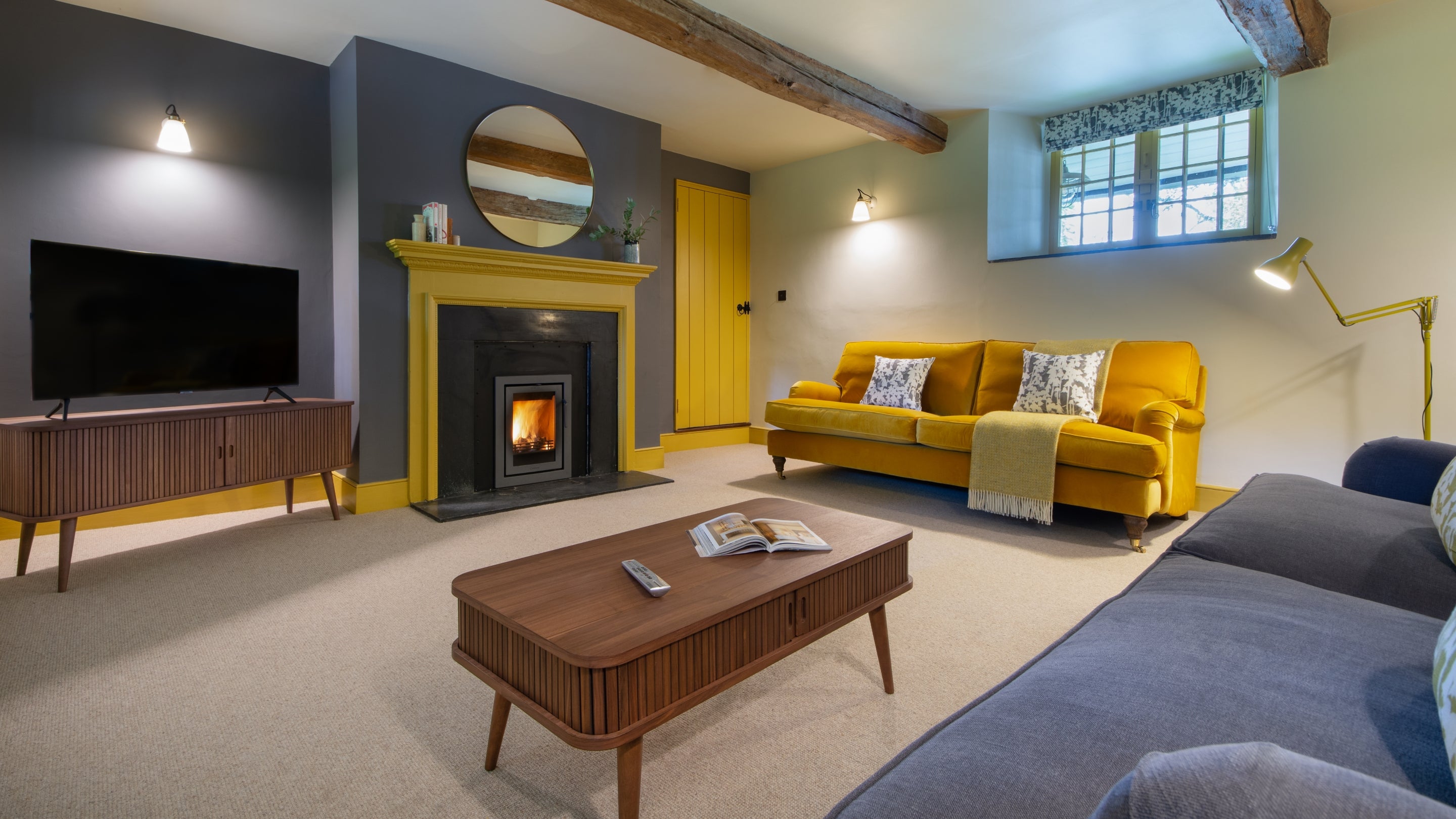 The sitting room at Cotehele Dairy Cottage, Cornwall