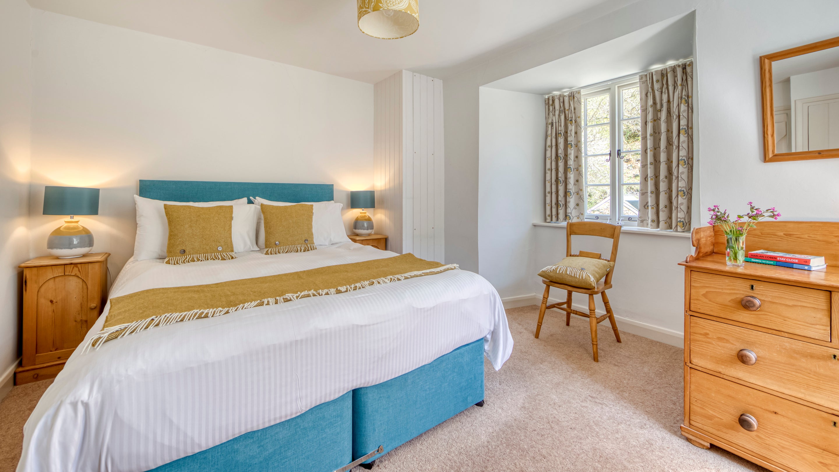 The double bedroom at Cotehele Engine Cottage, Cornwall