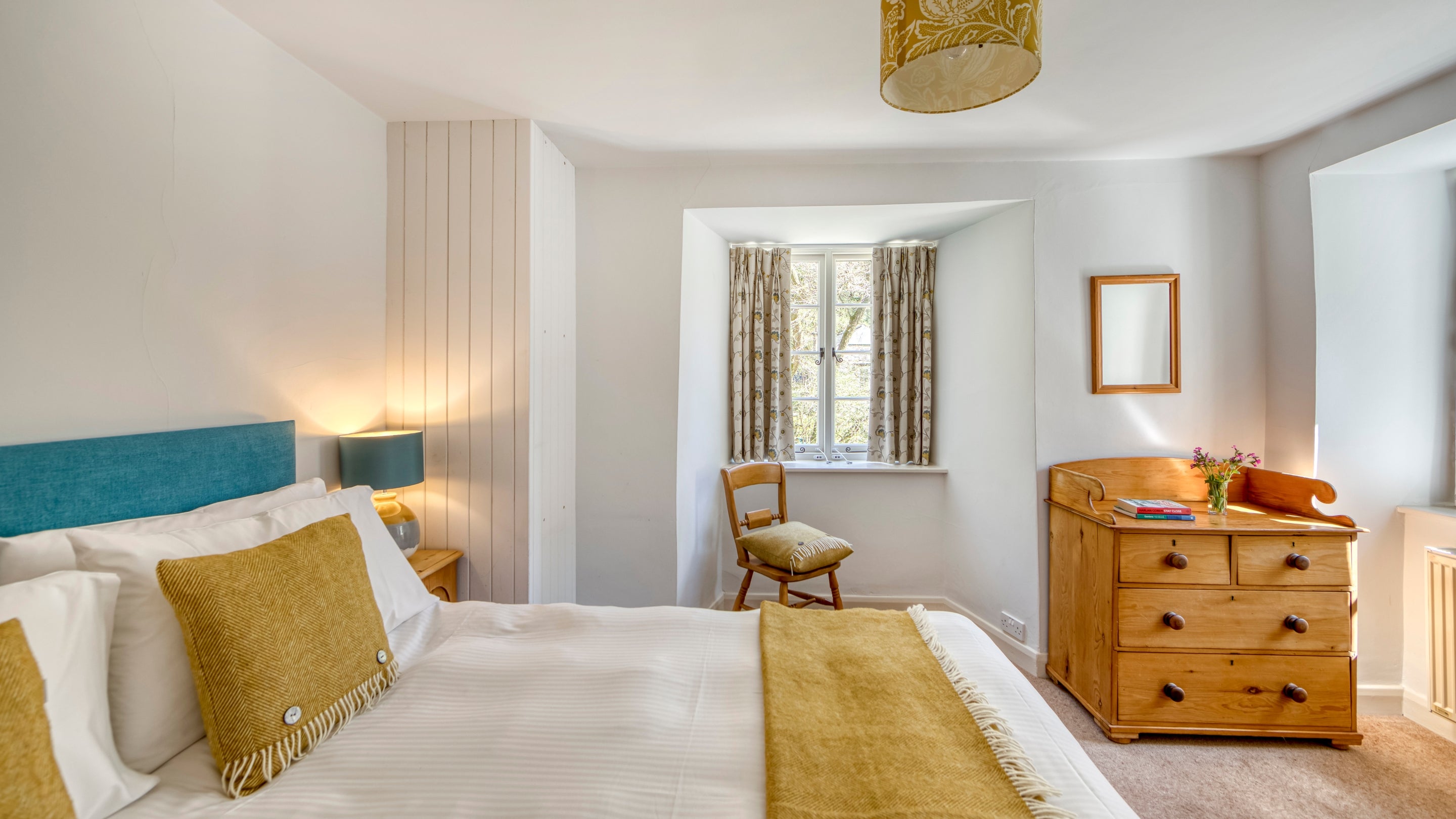 The double bedroom at Cotehele Engine Cottage, Cornwall
