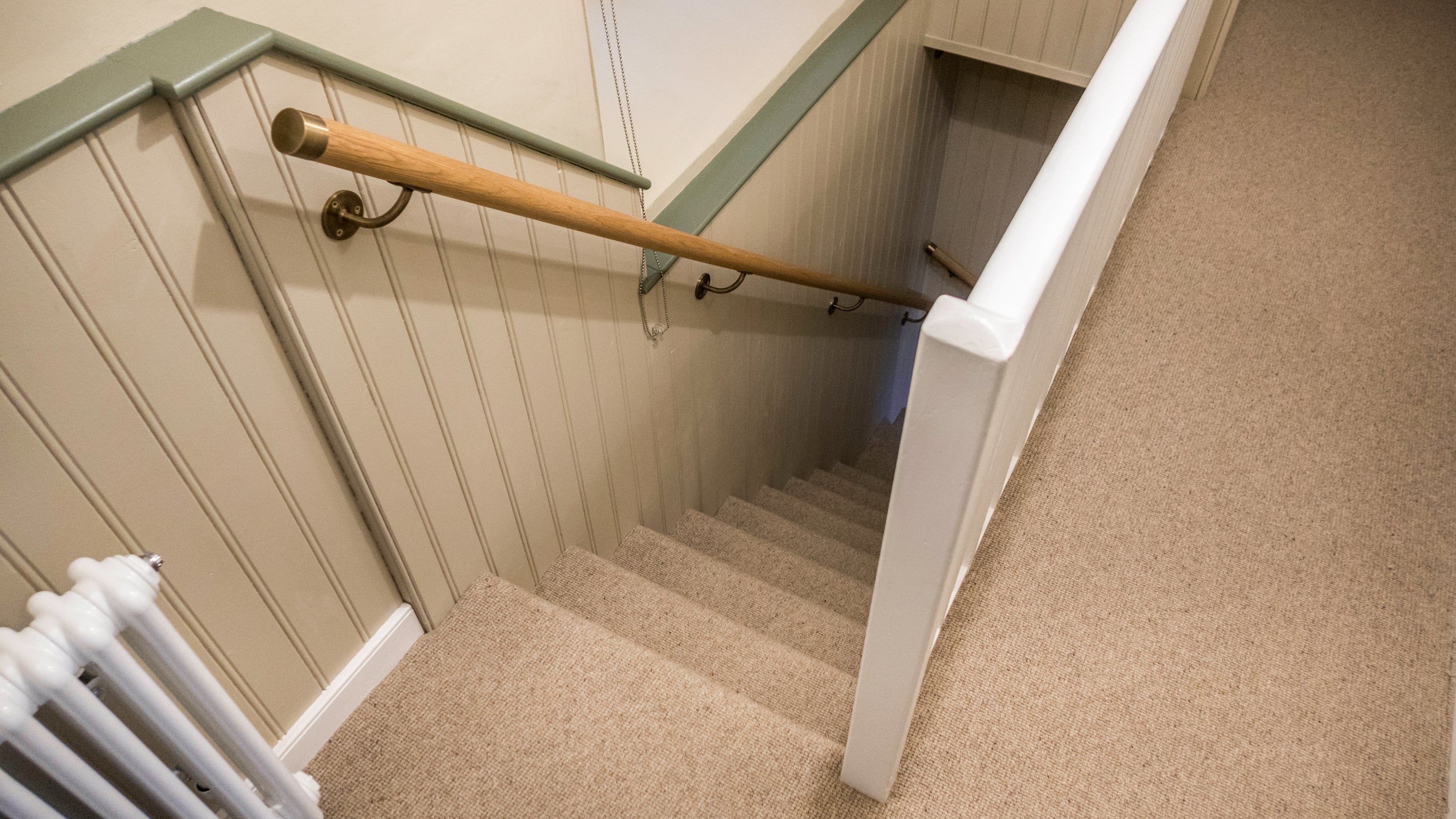 The stairs at Cotehele Quay Lodge Cottage, Cornwall