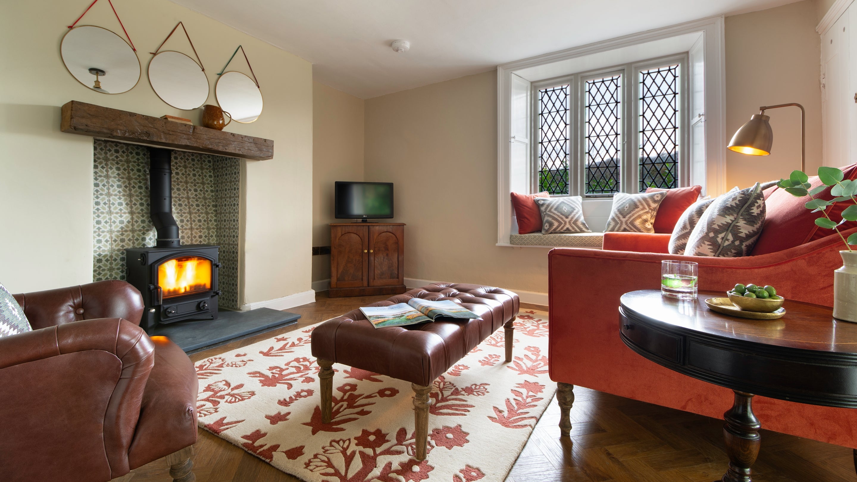 The sitting room at Cotehele Quay Lodge Cottage, Cornwall