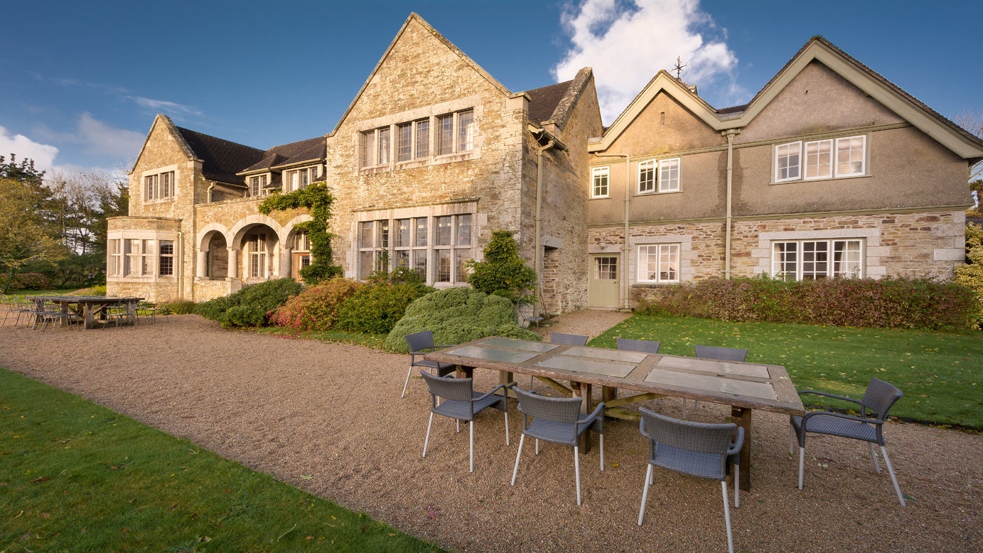 The exterior and garden at Court, Falmouth, Cornwall