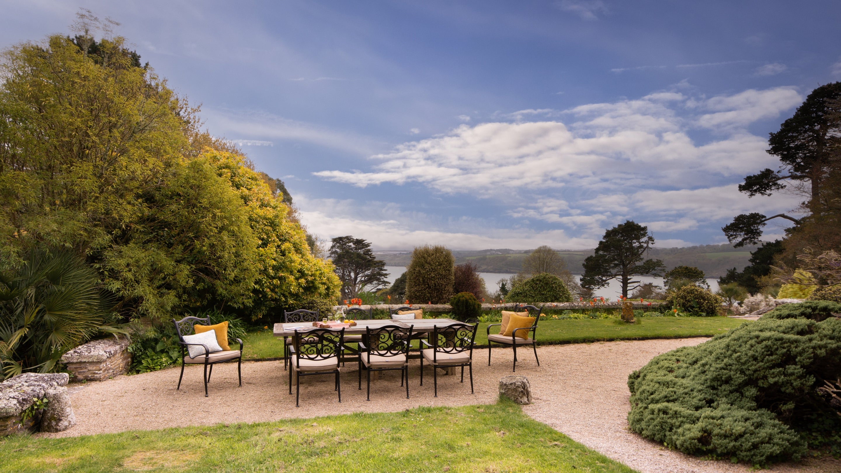 The outdoor seating at Court, Cornwall