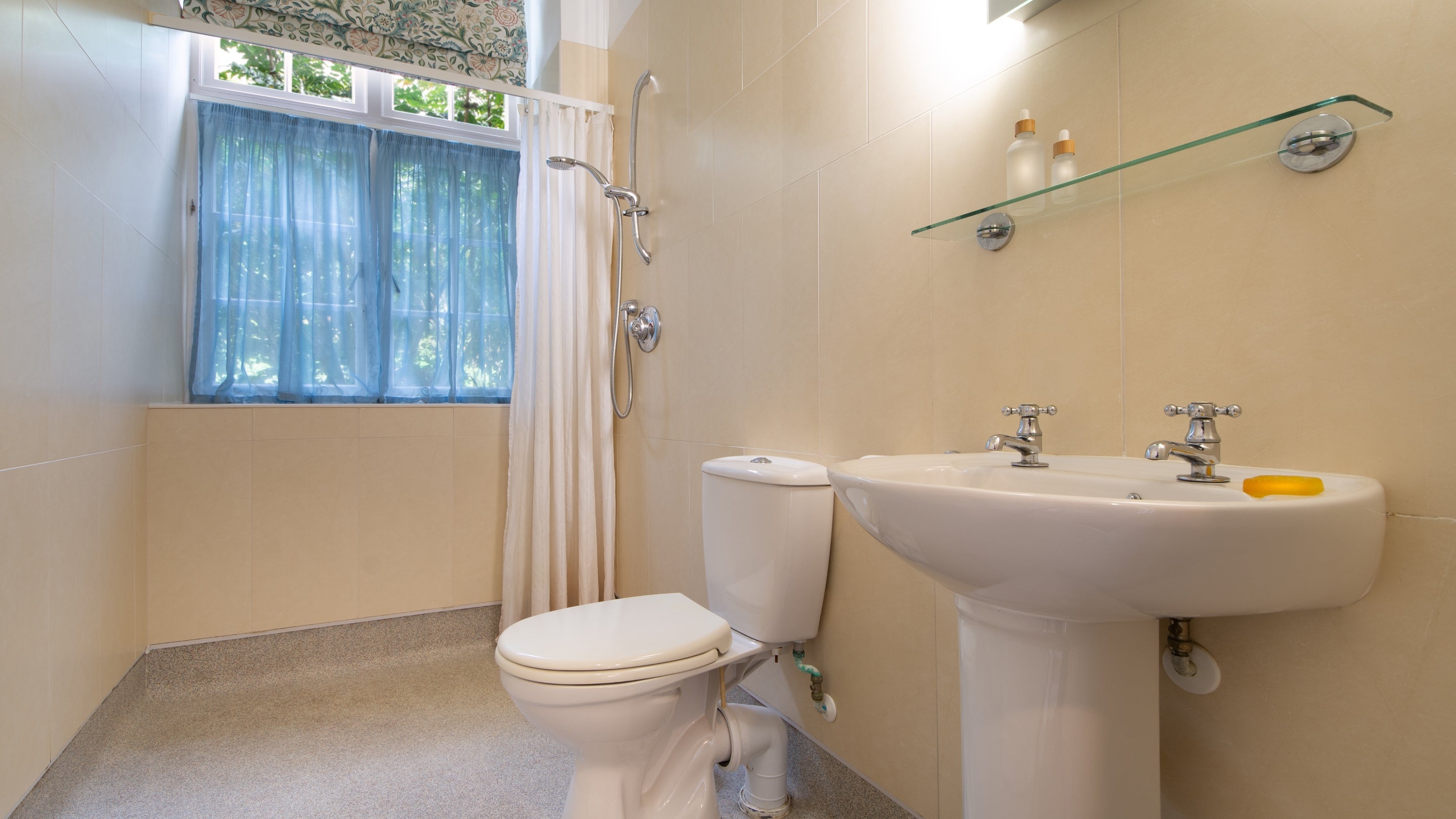 The shower room at Court, Cornwall