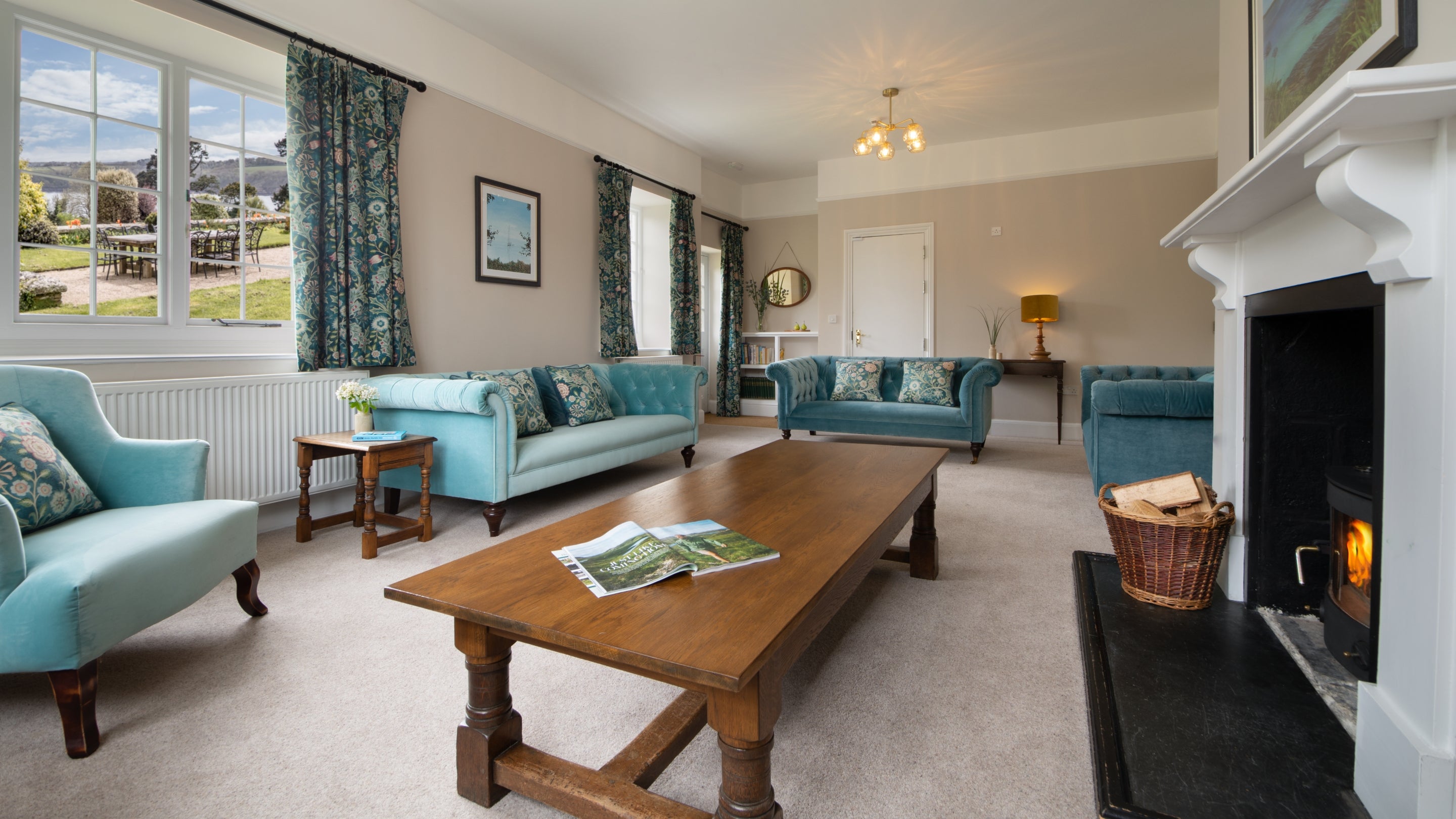 The sitting room at Court, Cornwall