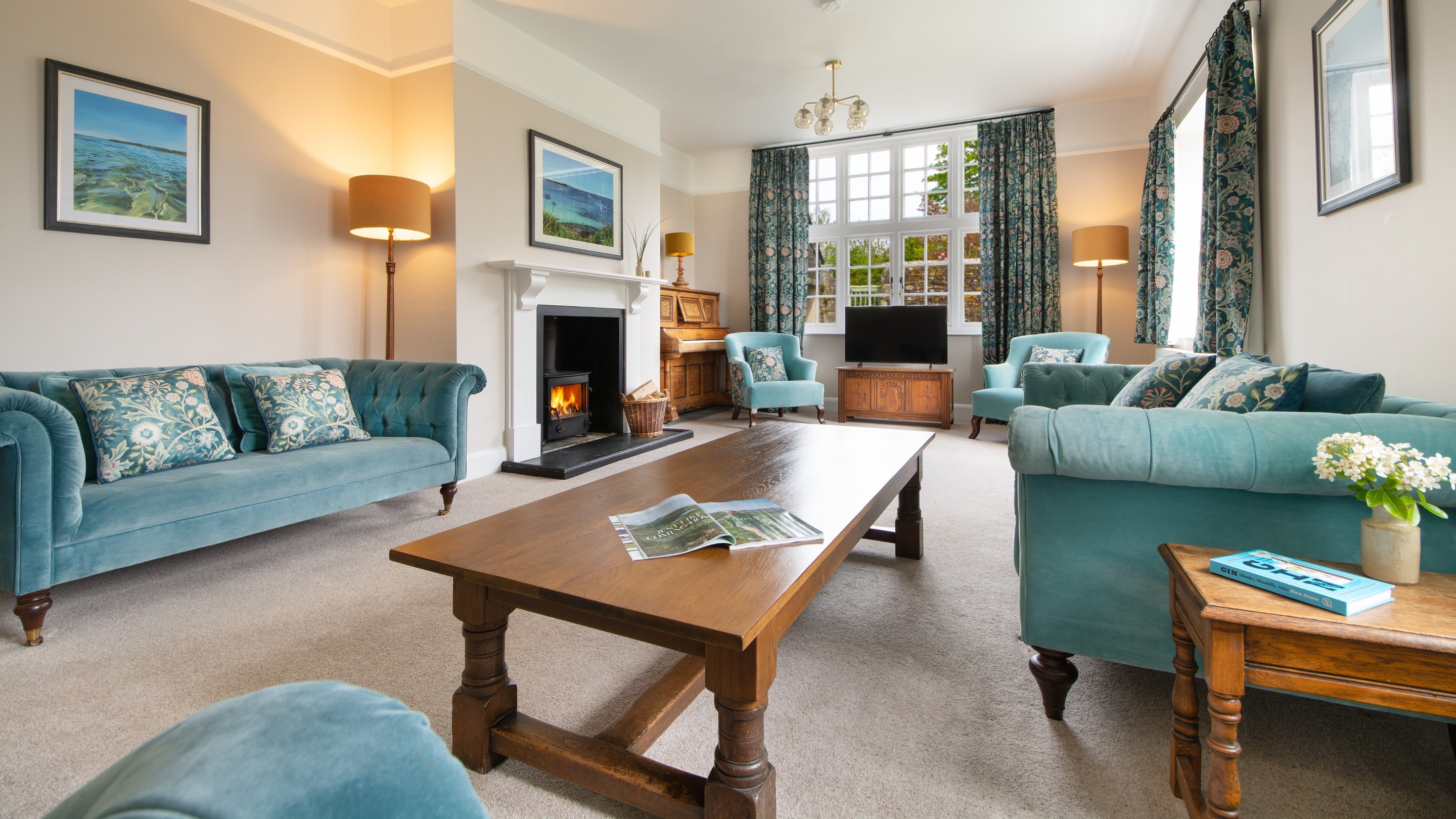 The sitting room at Court, Cornwall