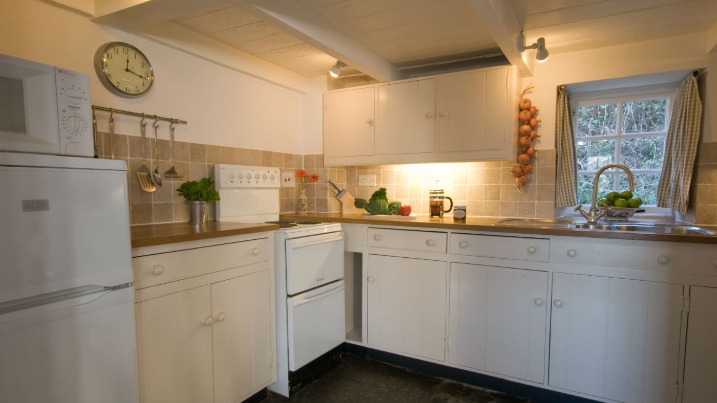 The kitchen at Lower Pentire Farm House, Helston, Cornwall