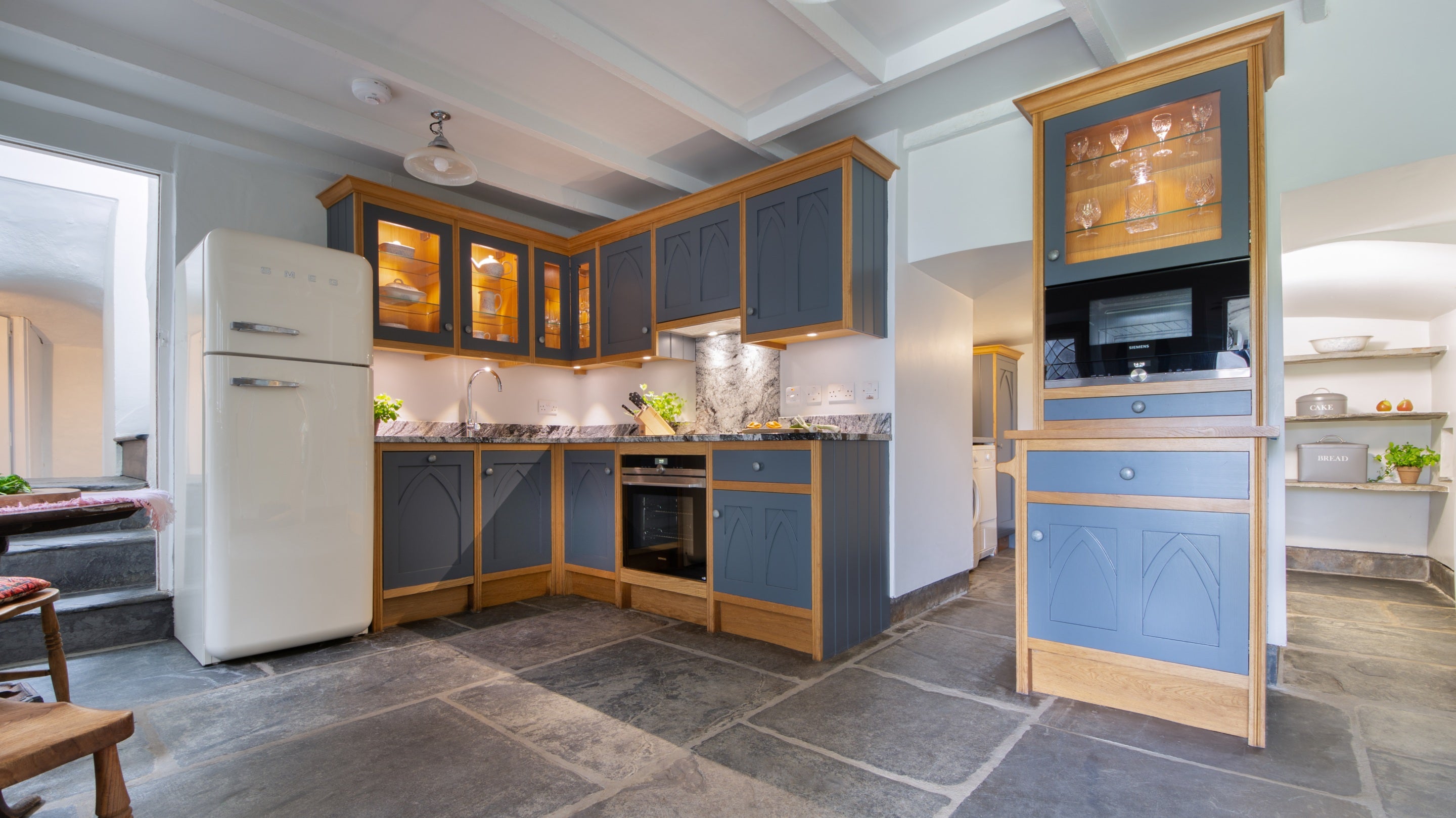 The kitchen at Doyden Castle, Cornwall