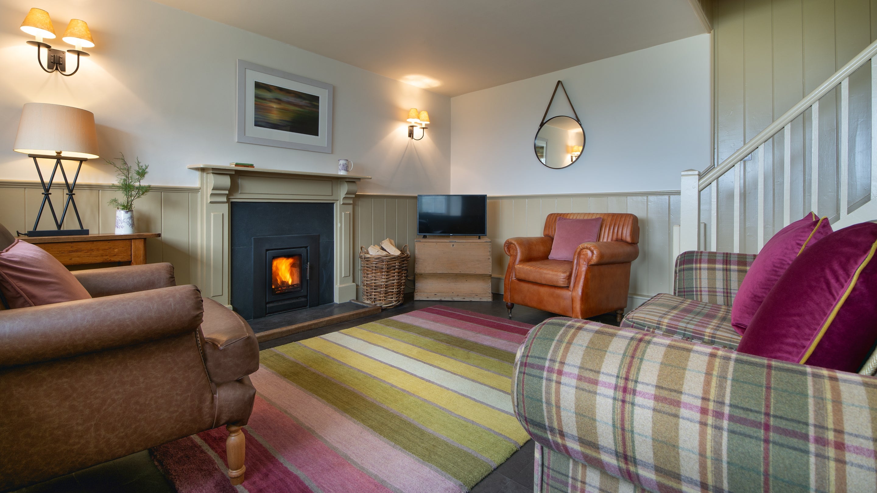 The sitting room at Doyden Stable Cottage, Cornwall