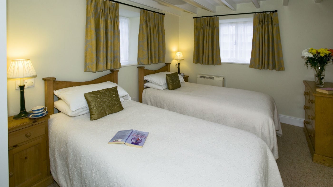 The twin bedroom at Edgcumbe, Gorran, Cornwall