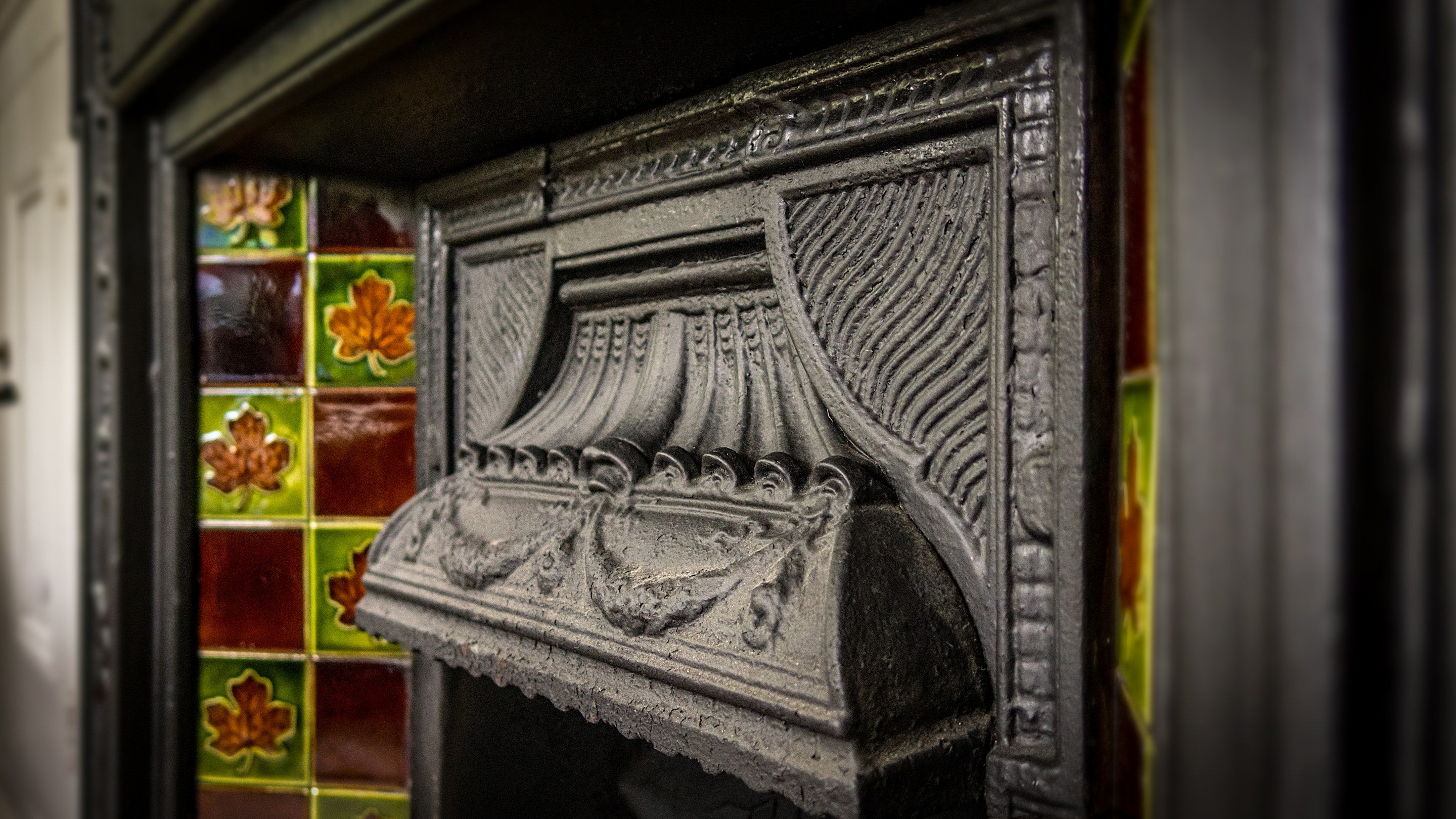 The fireplace at Elbow Cottage, Cornwall
