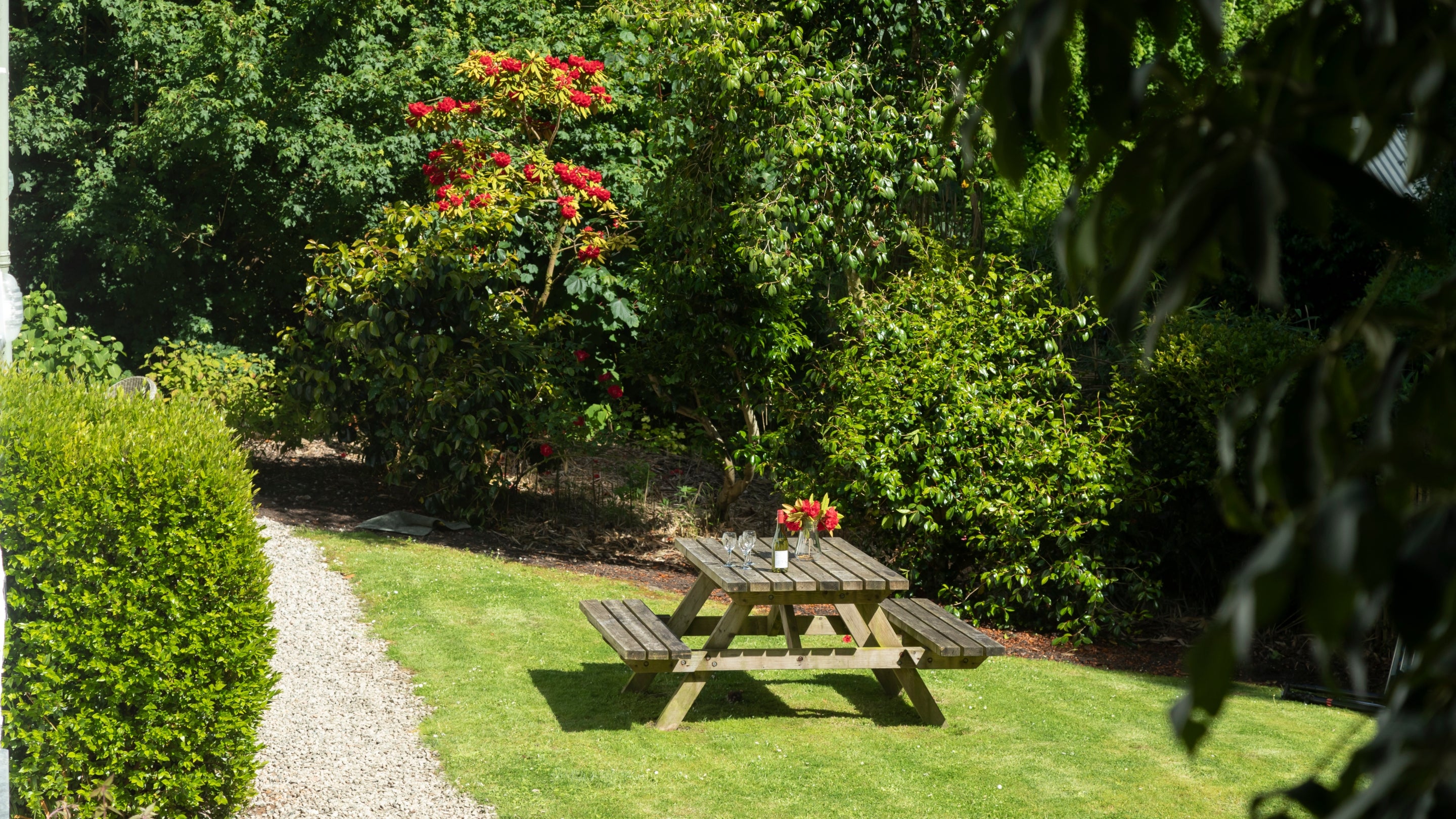 The outdoor seating at Ferris's Cottage, Cornwall