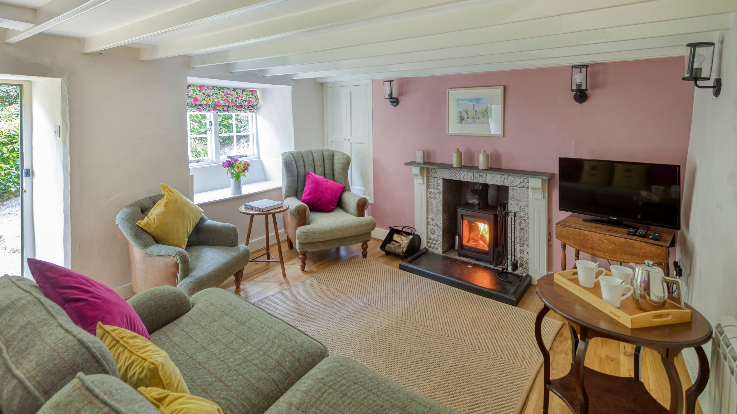 The sitting room at Ferris's Cottage, Cornwall