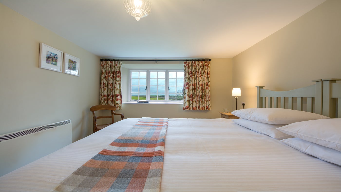 The double bedroom at Fortescue, Lanteglos-by-Fowey, Cornwall 