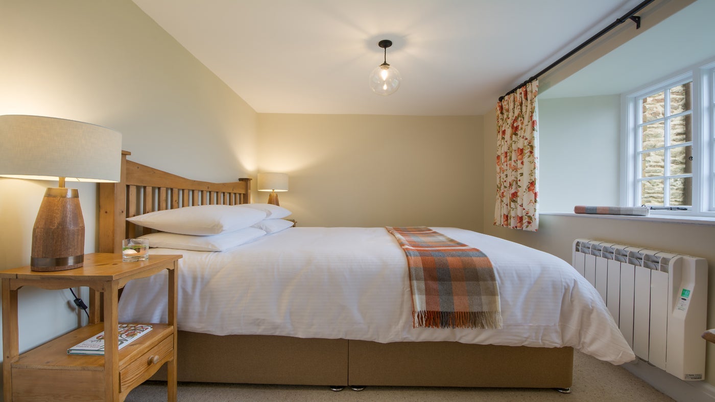 The double bedroom at Fortescue, Lanteglos-by-Fowey, Cornwall 